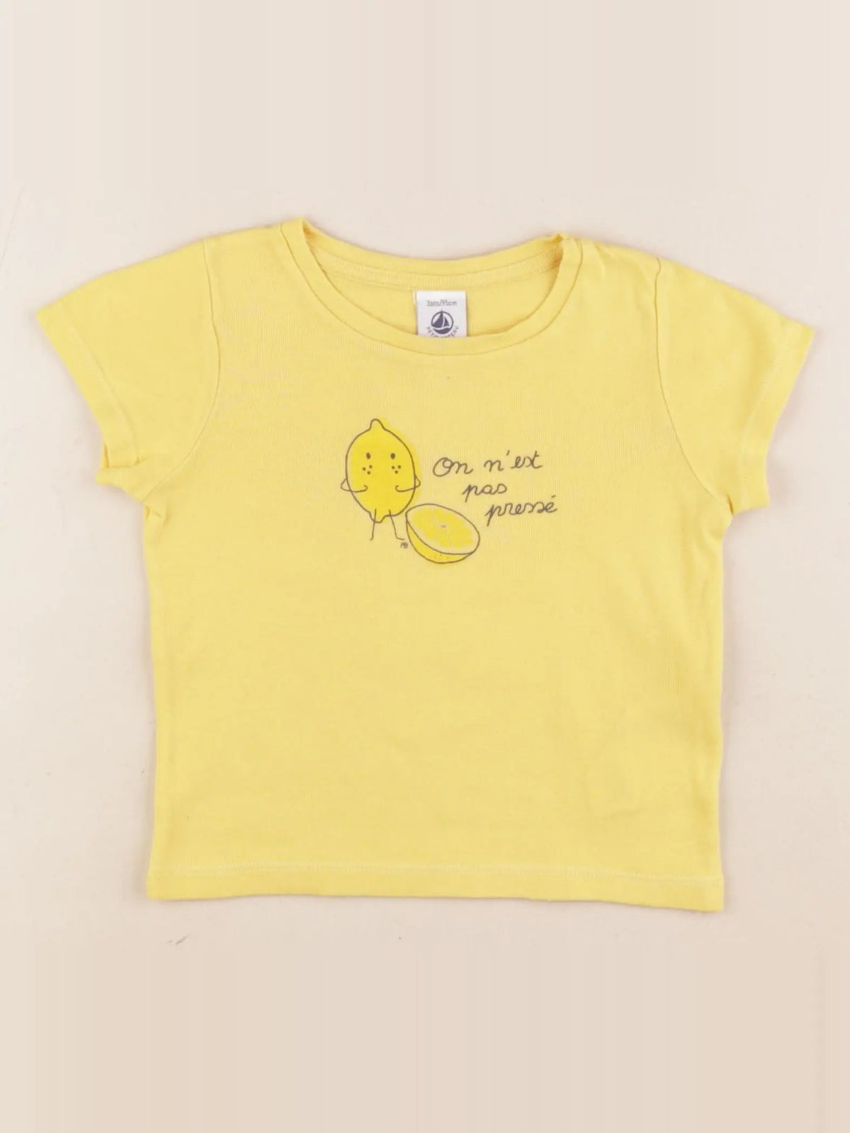 Petit Bateau - tee-shirt jaune - 3 ans