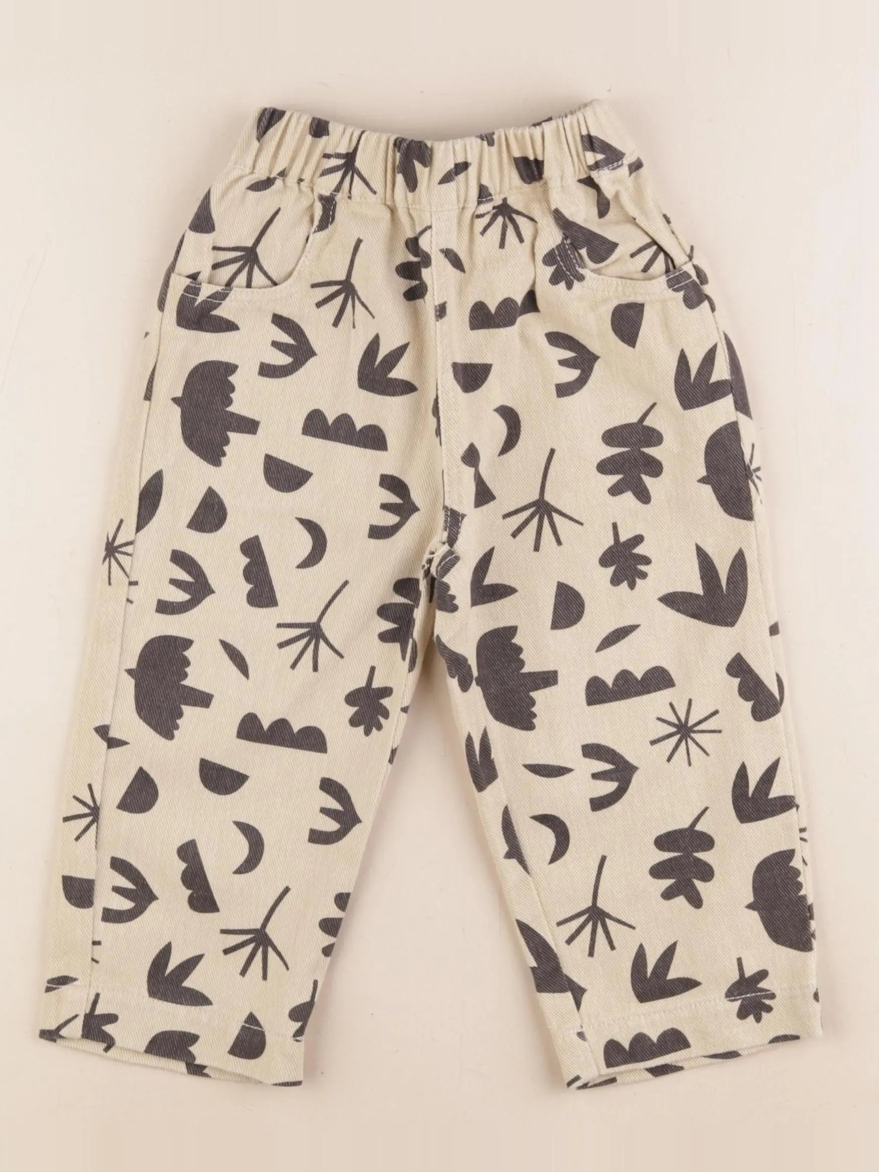 Gamin gamine - jean beige, noir - 2 ans