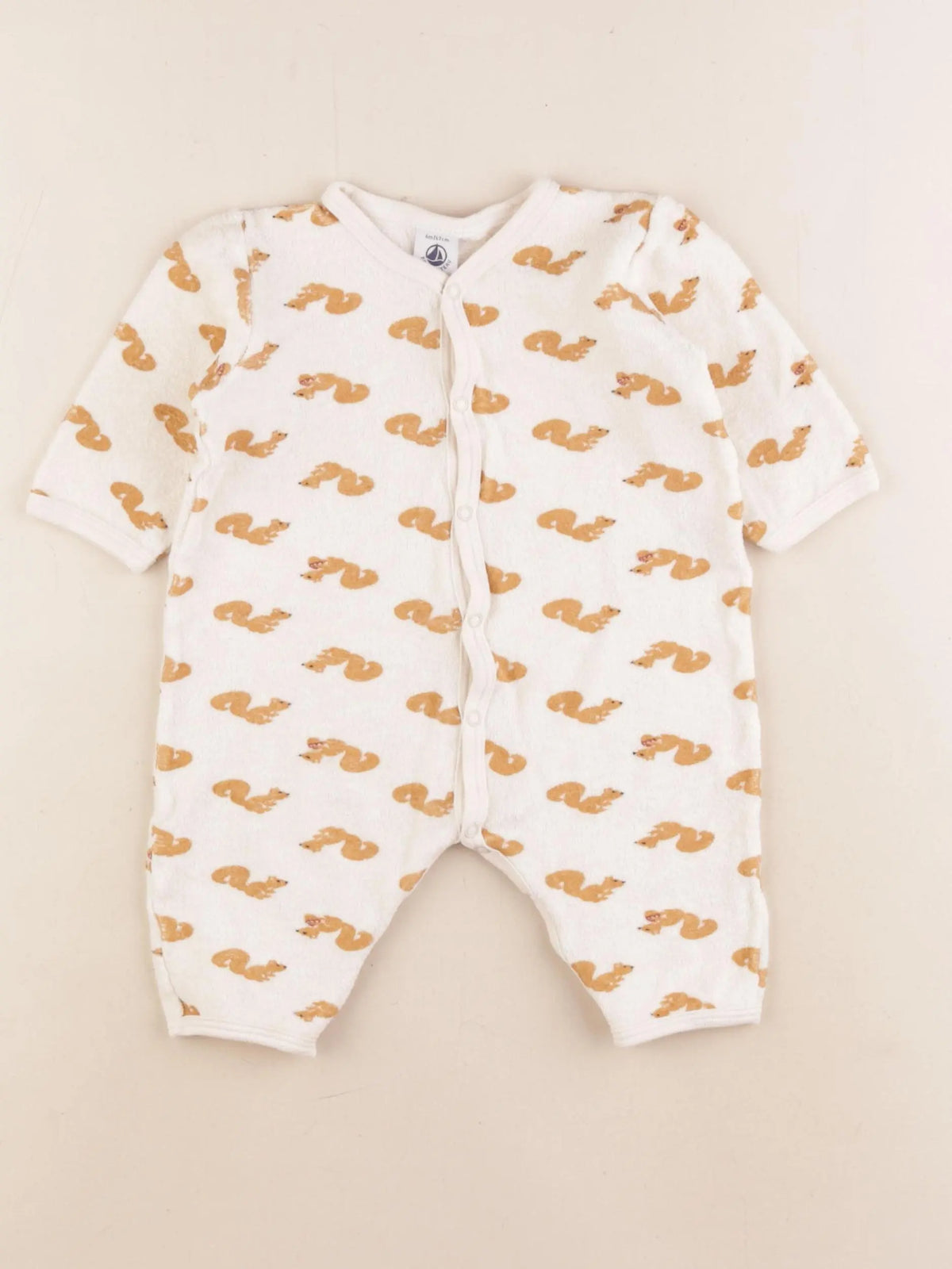 Petit Bateau - combinaison blanc, orange - 6 mois