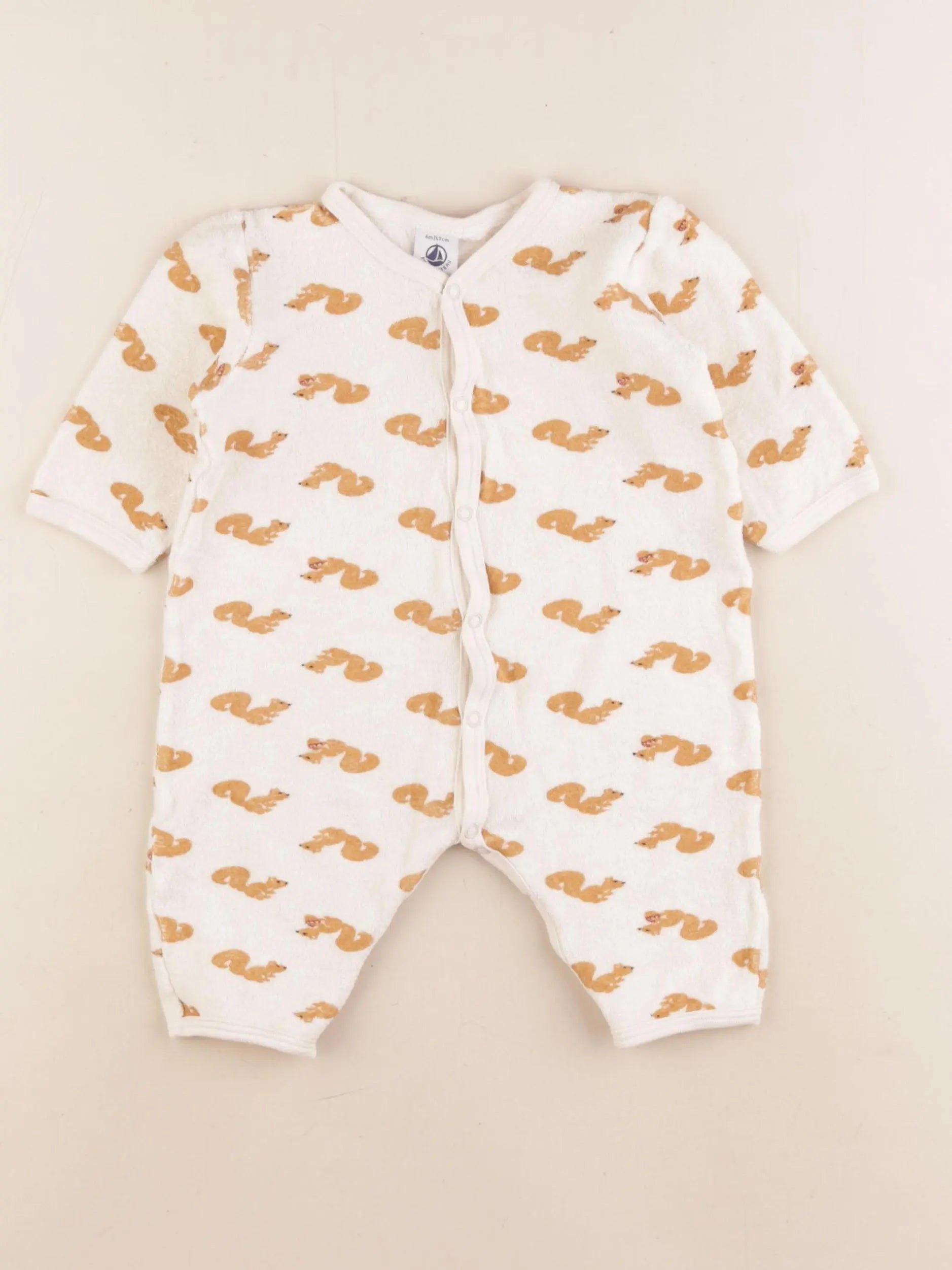 Petit Bateau - combinaison blanc, orange - 6 mois