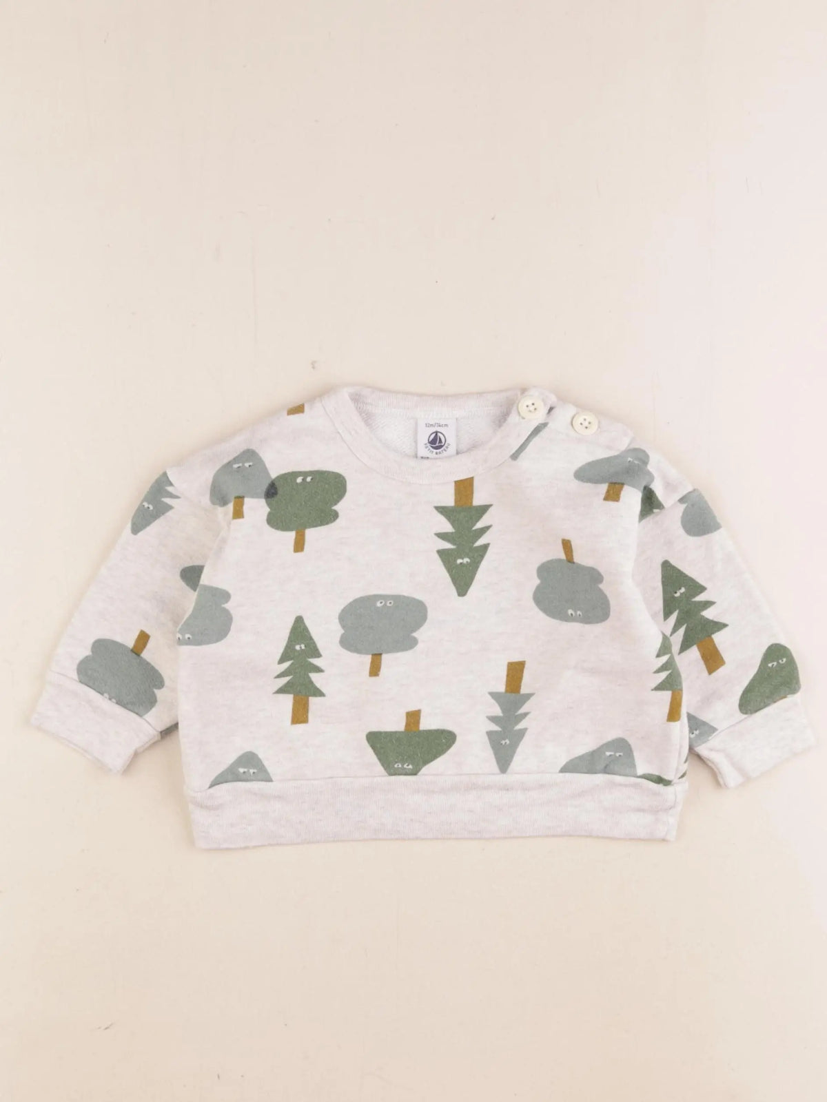 Petit Bateau - sweat gris - 12 mois