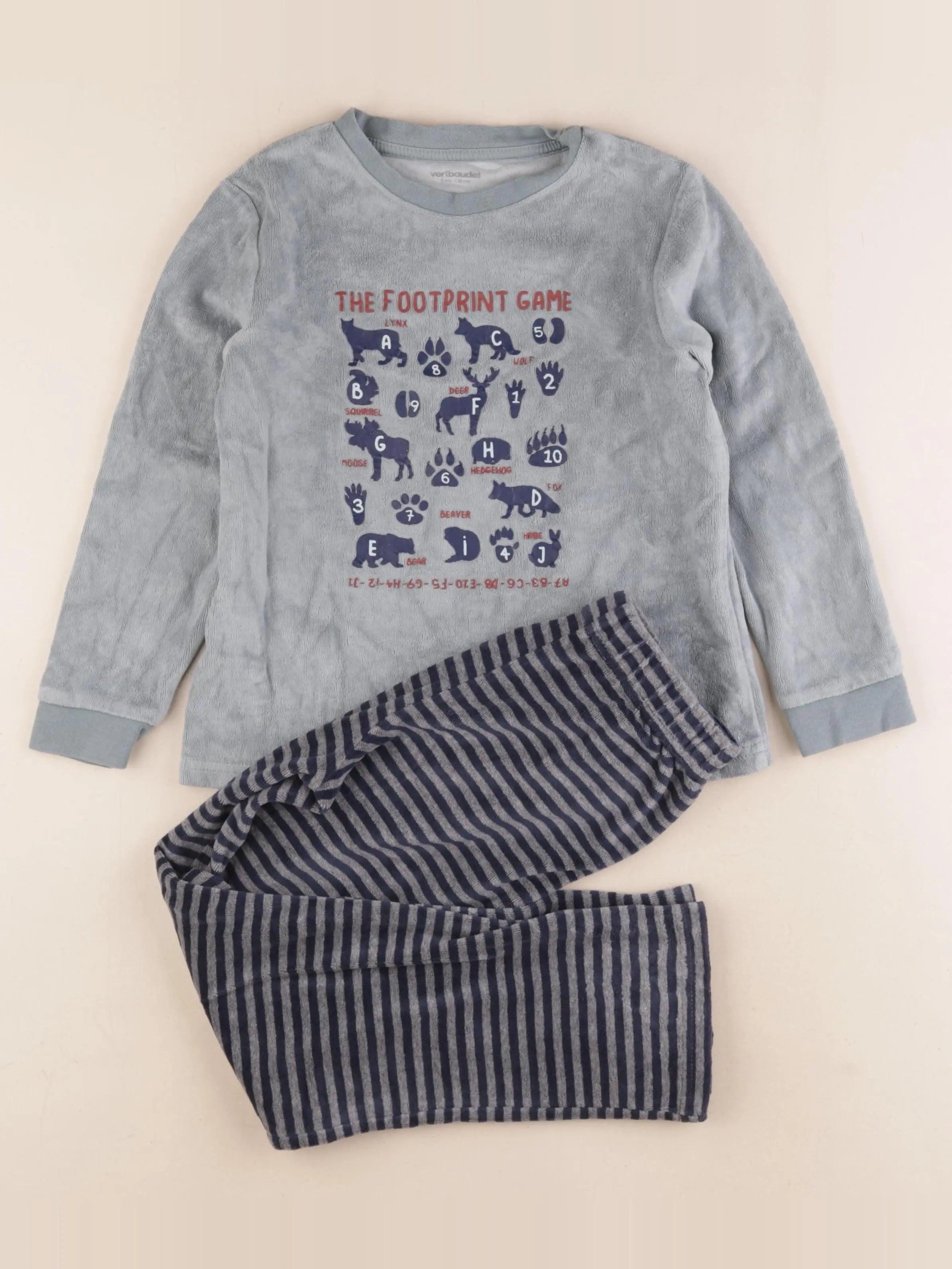 Vertbaudet - pyjama velours multicolore - 8 ans