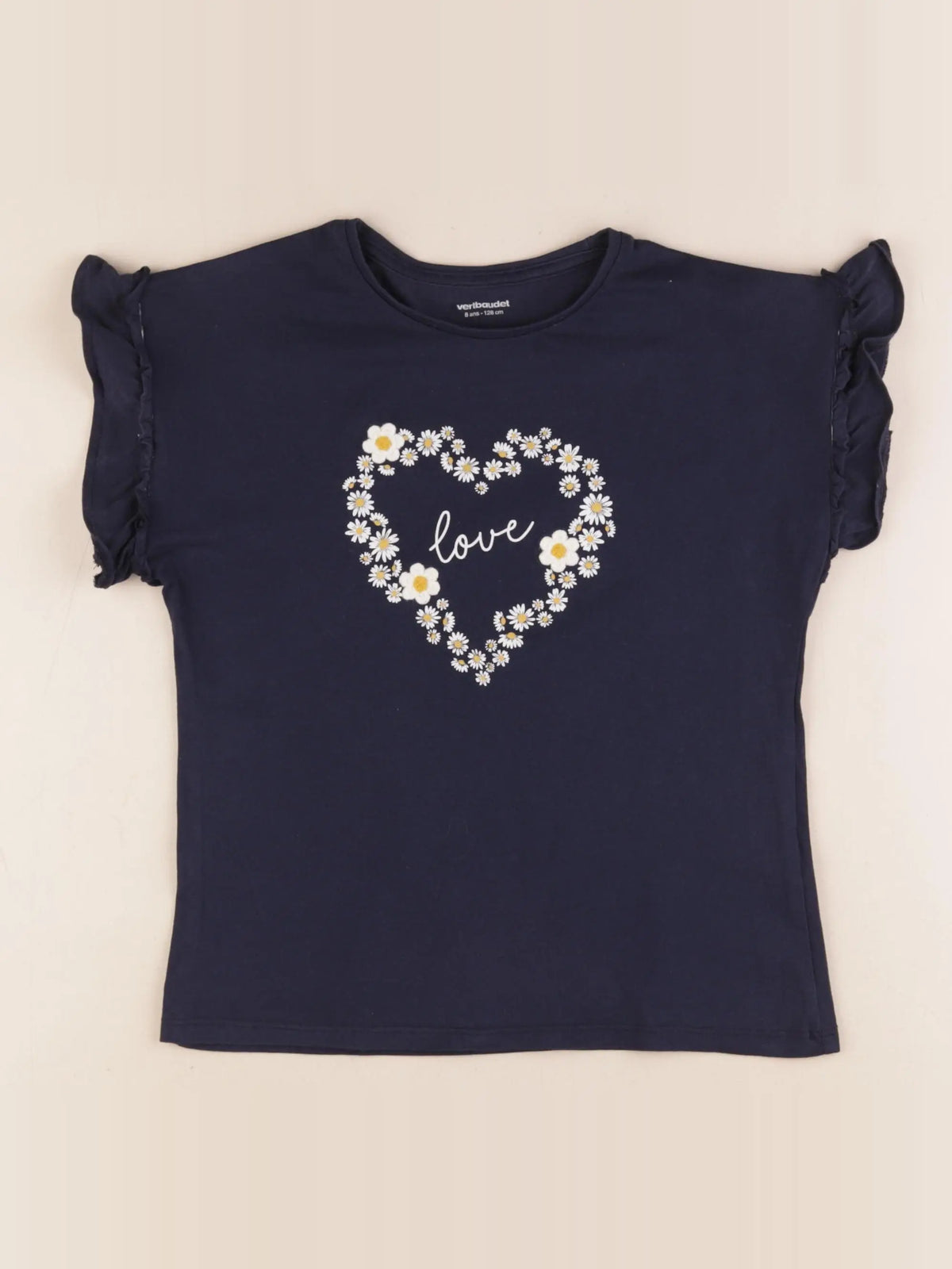Vertbaudet - tee-shirt bleu - 8 ans