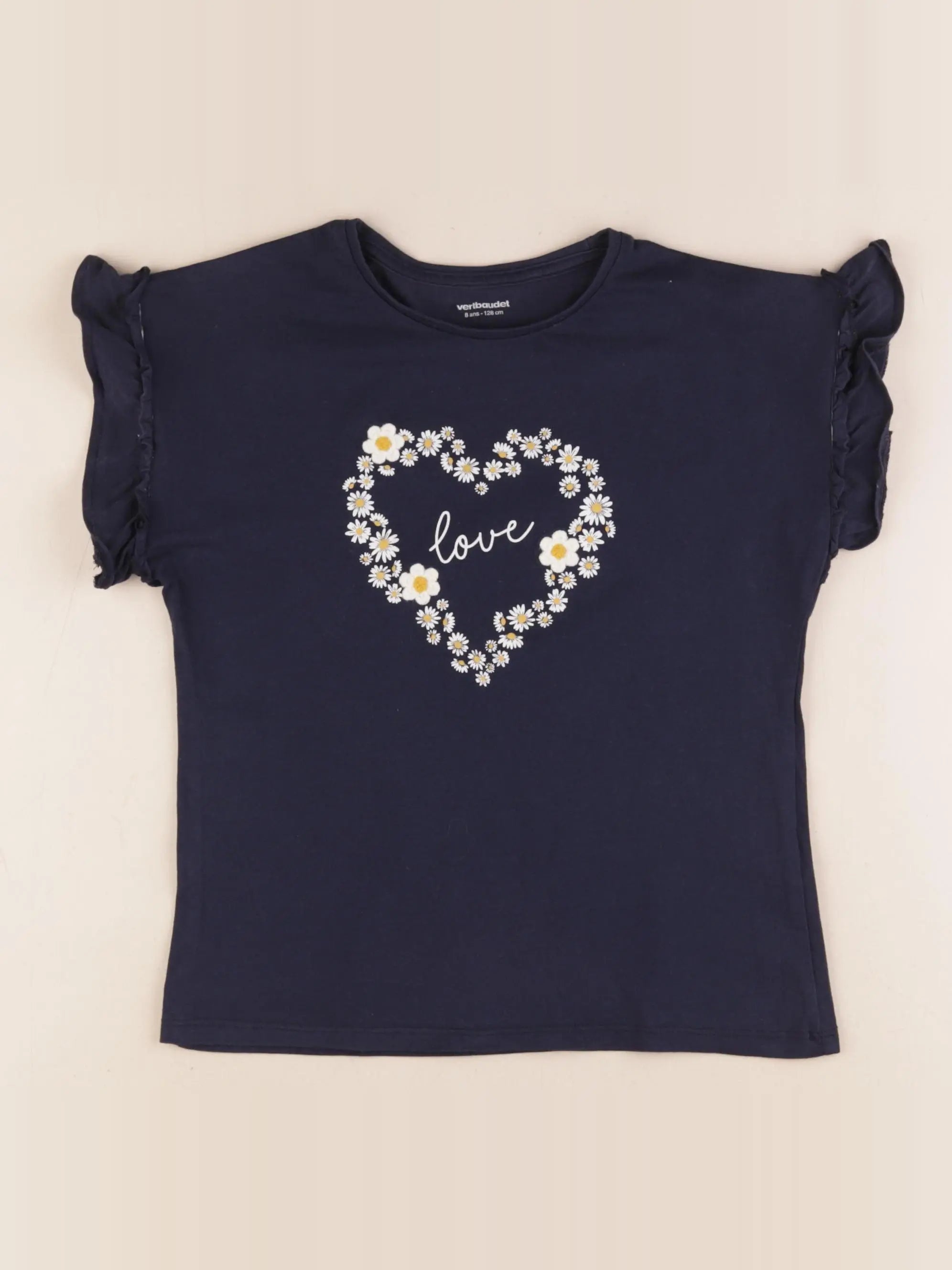 Vertbaudet - tee-shirt bleu - 8 ans