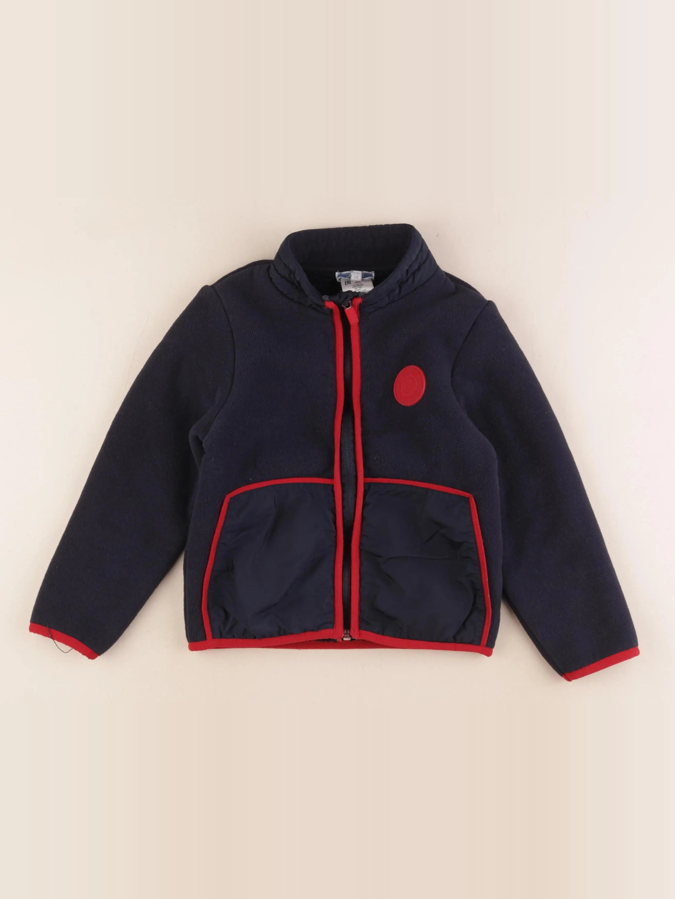 Jacadi - veste doublé bleu, rouge - 6 ans