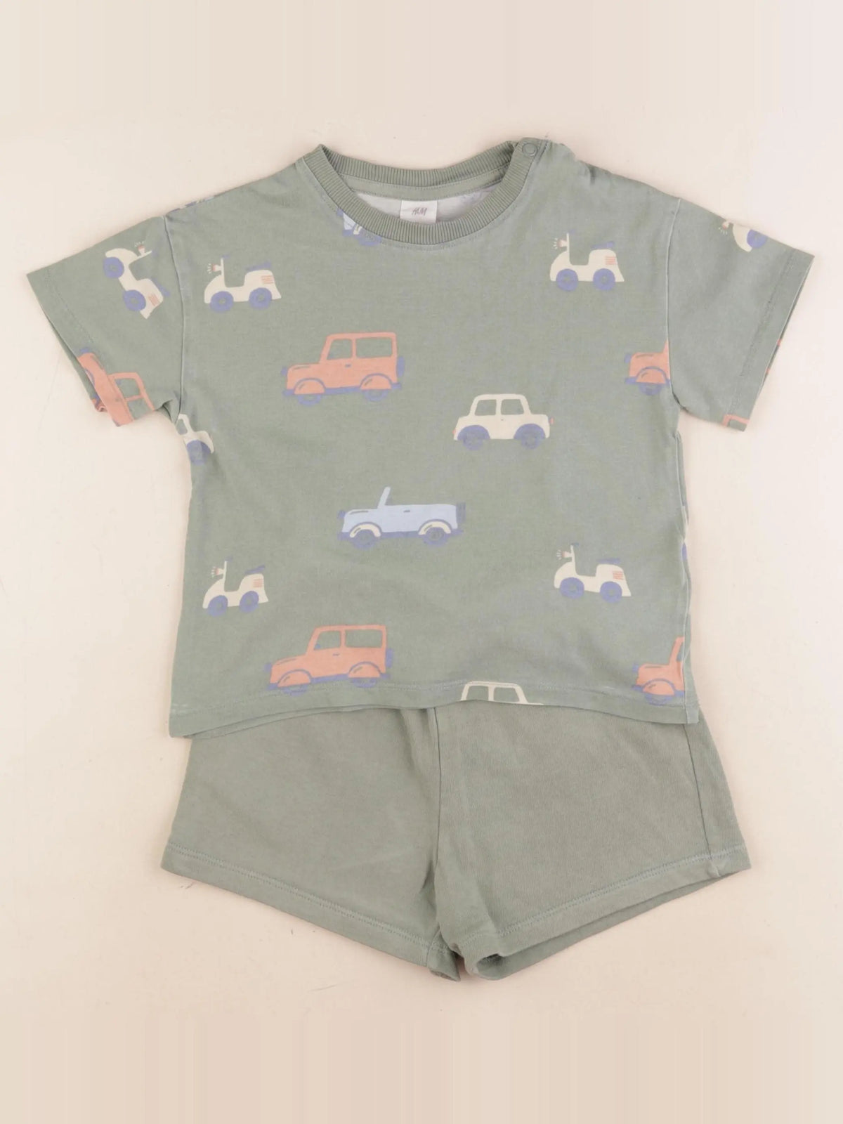 H&M - pyjama coton vert - 18/24 mois
