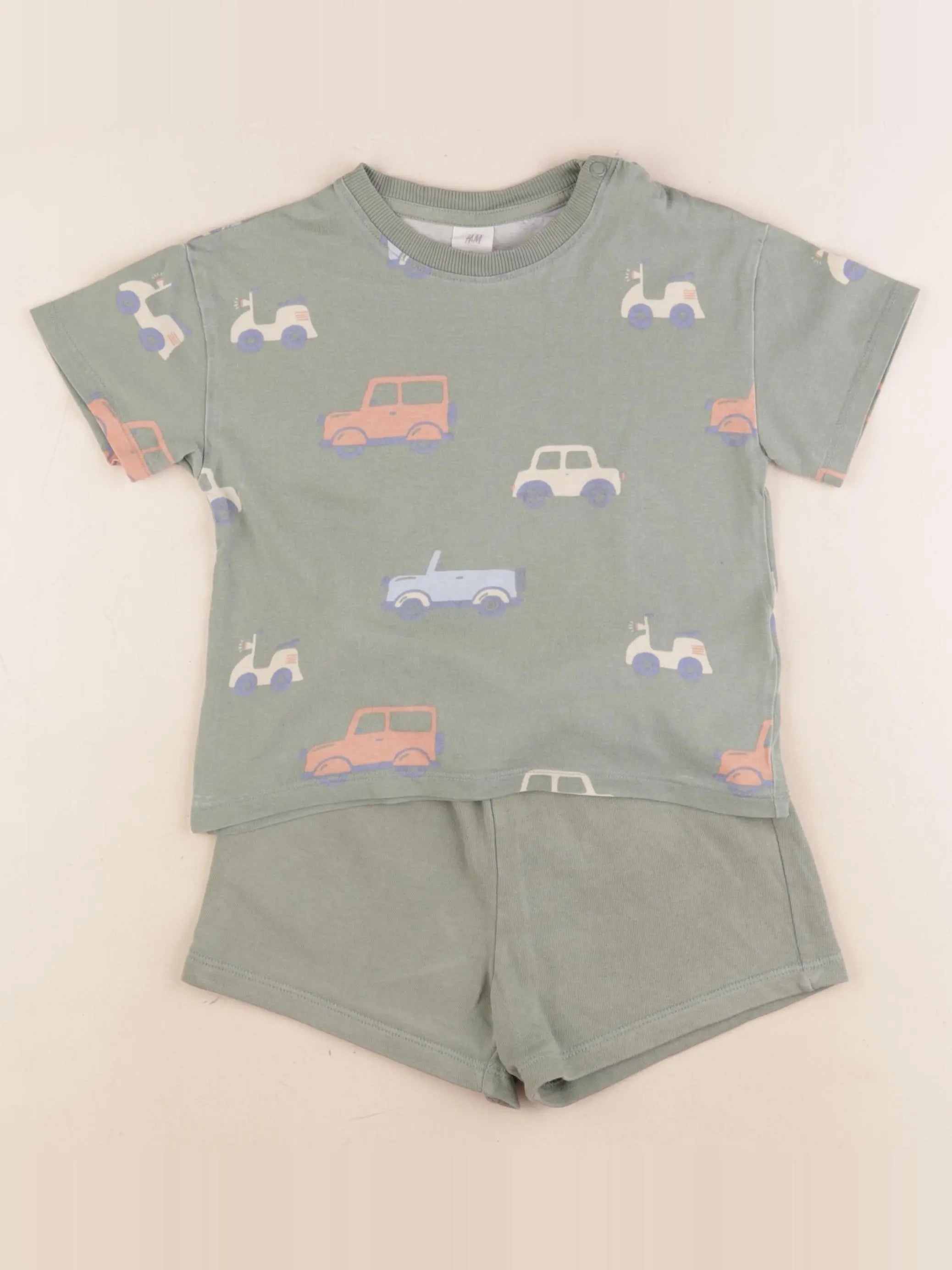 H&M - pyjama coton vert - 18/24 mois