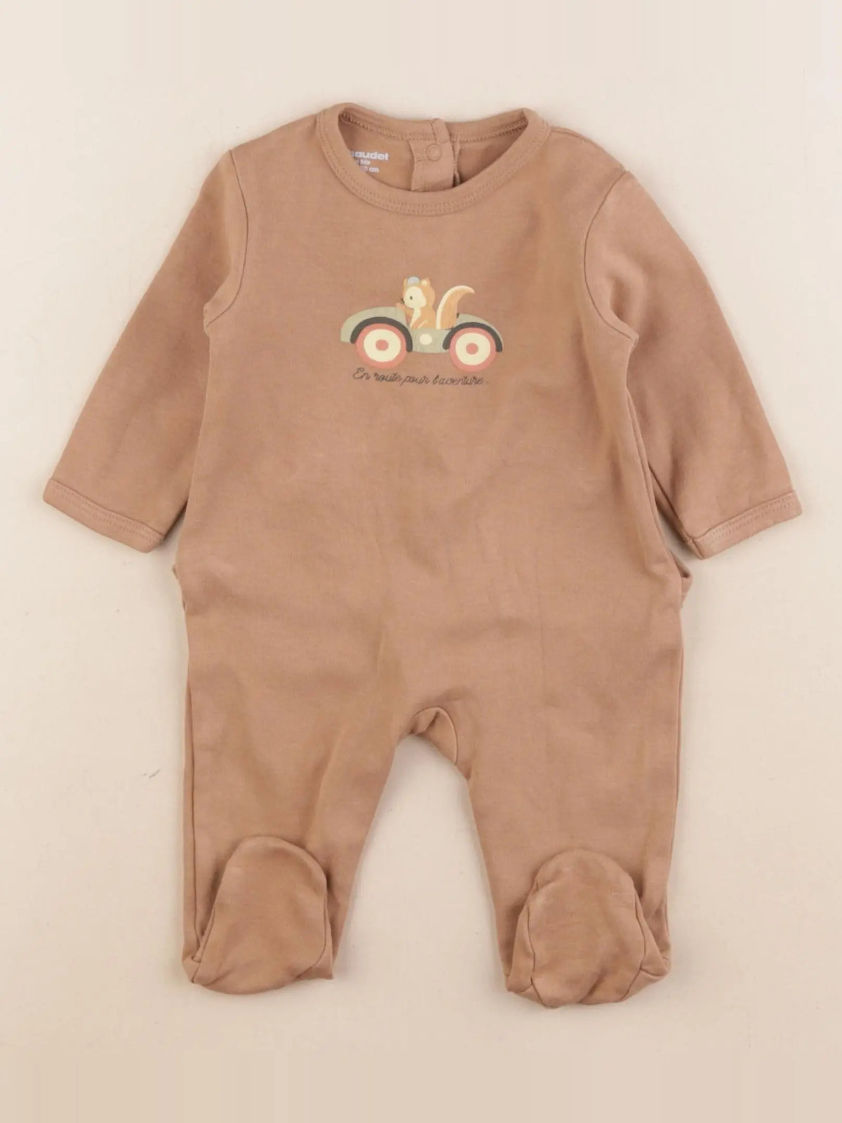Vertbaudet - pyjama coton marron - 3 mois