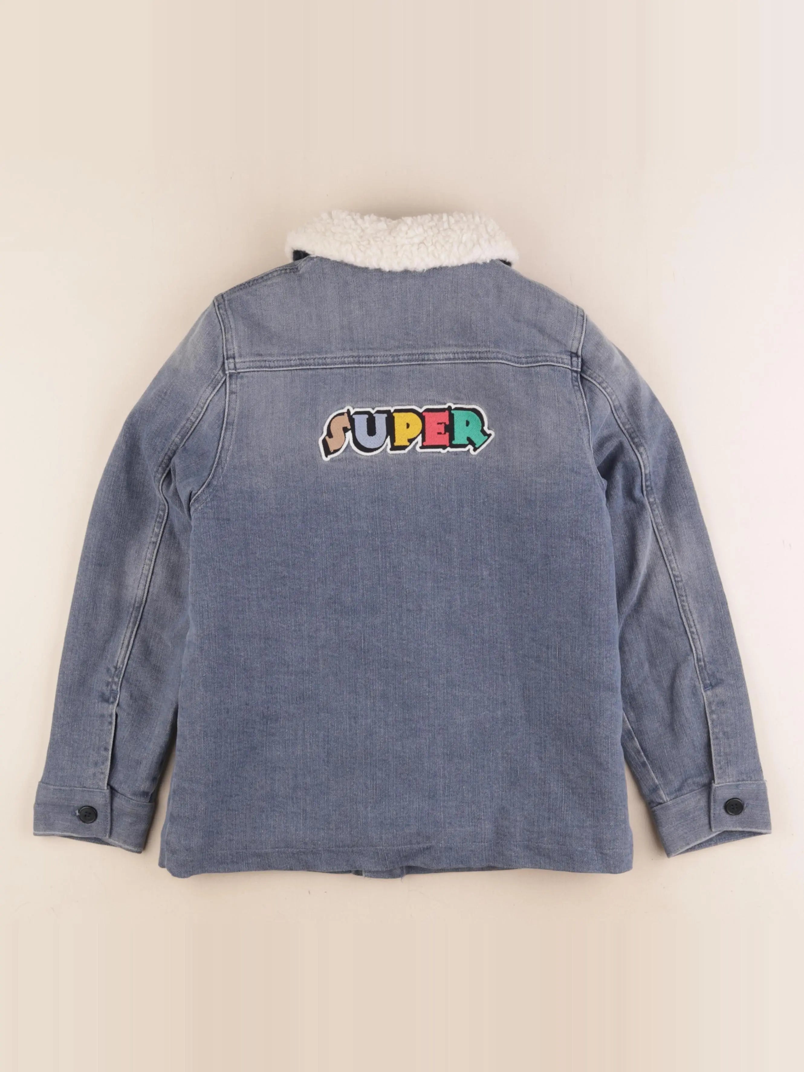 Bonton - veste doublé, imprimé au dos bleu - 10 ans