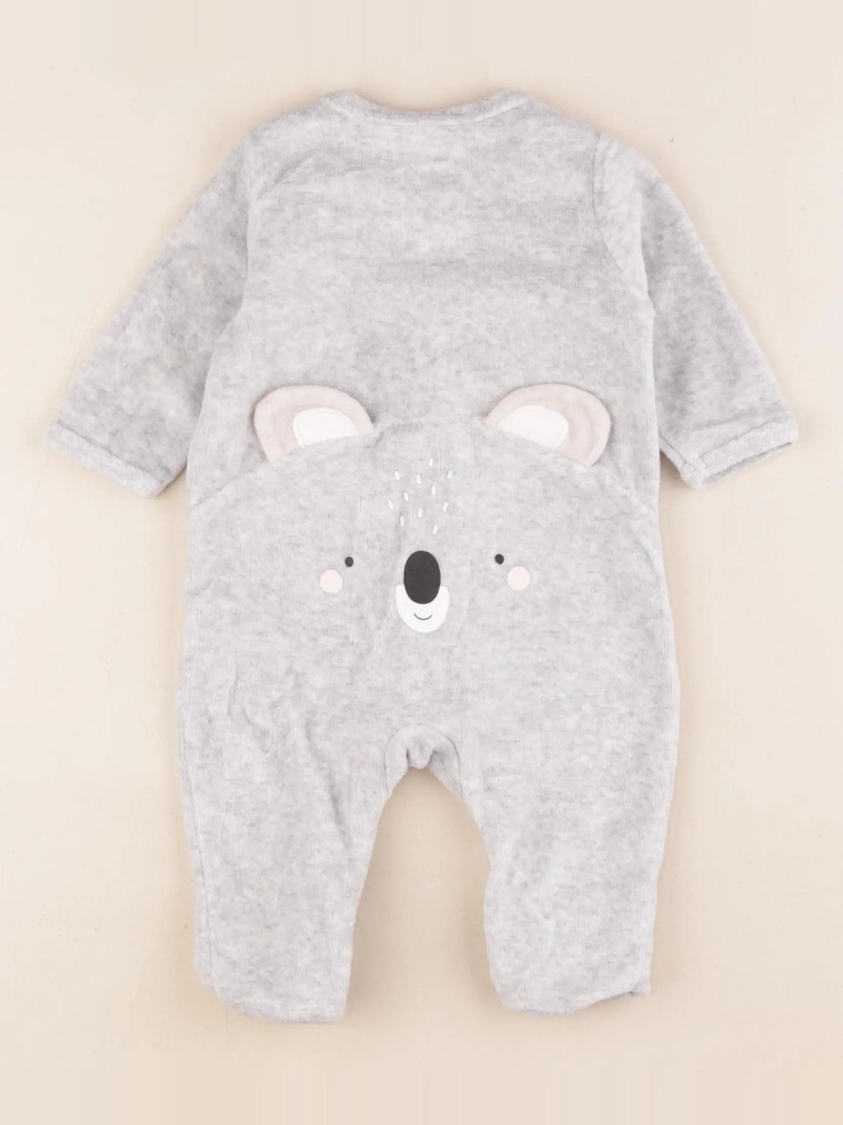 Vertbaudet - pyjama velours gris - 3 mois