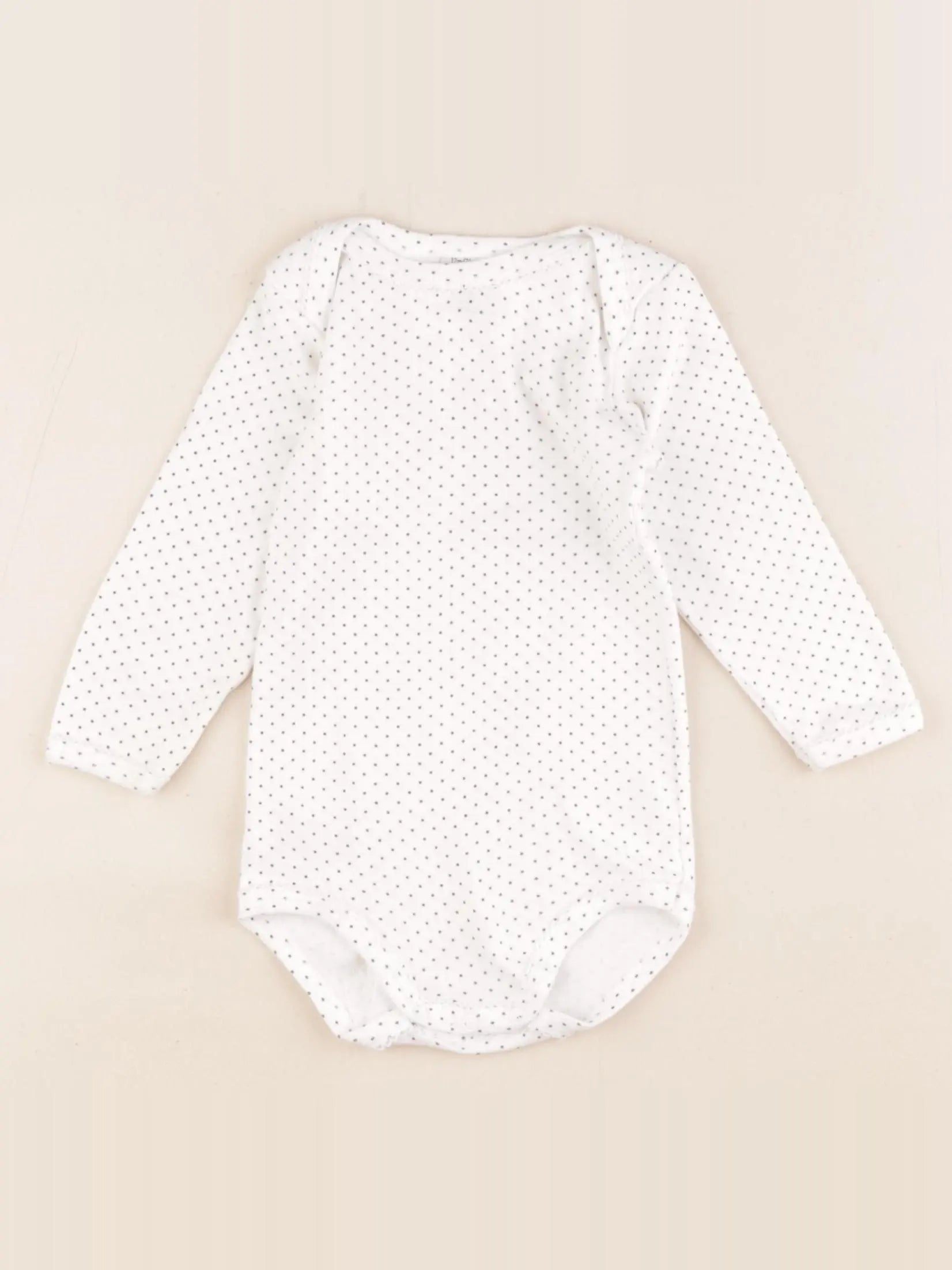 Petit Bateau - body blanc, bleu - 12 mois