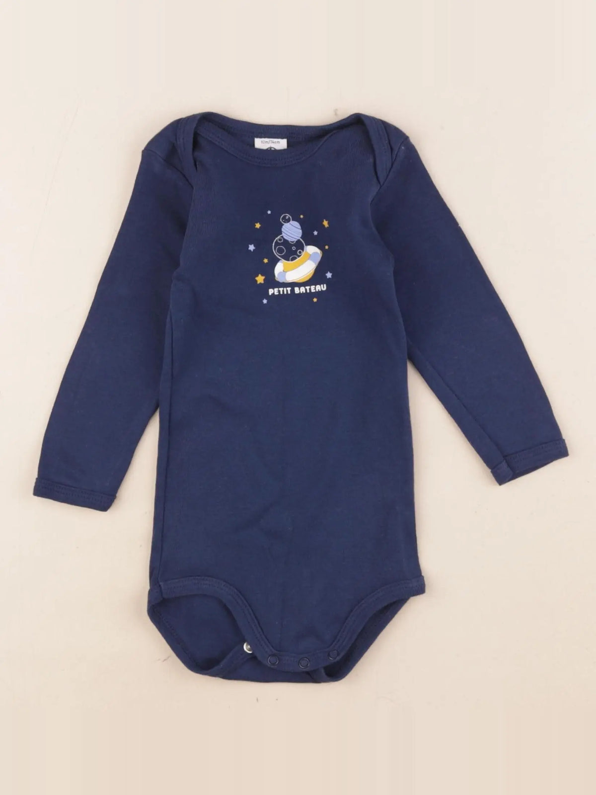 Petit Bateau - body bleu - 12 mois
