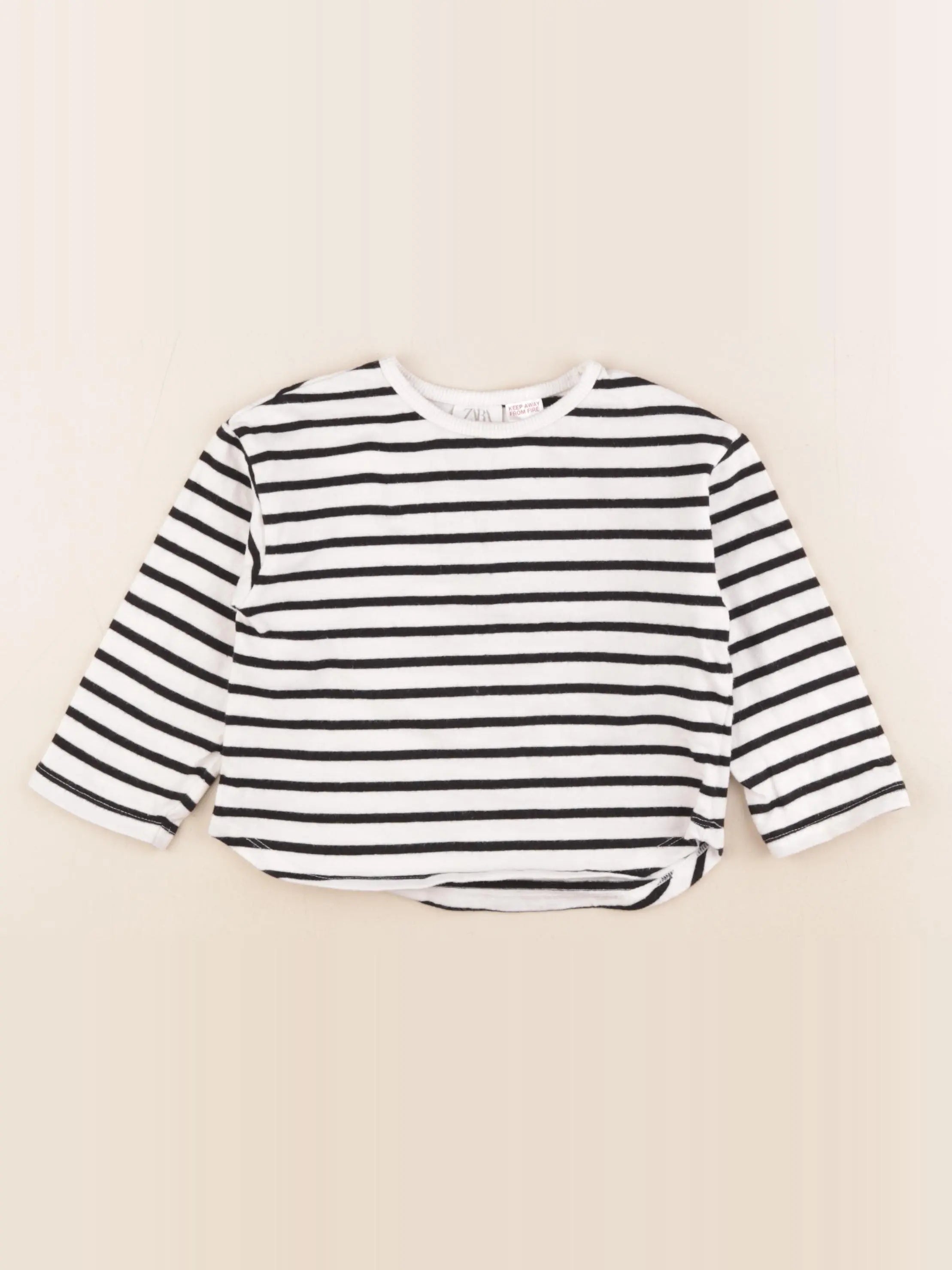 Zara - tee-shirt bleu, blanc - 18/24 mois