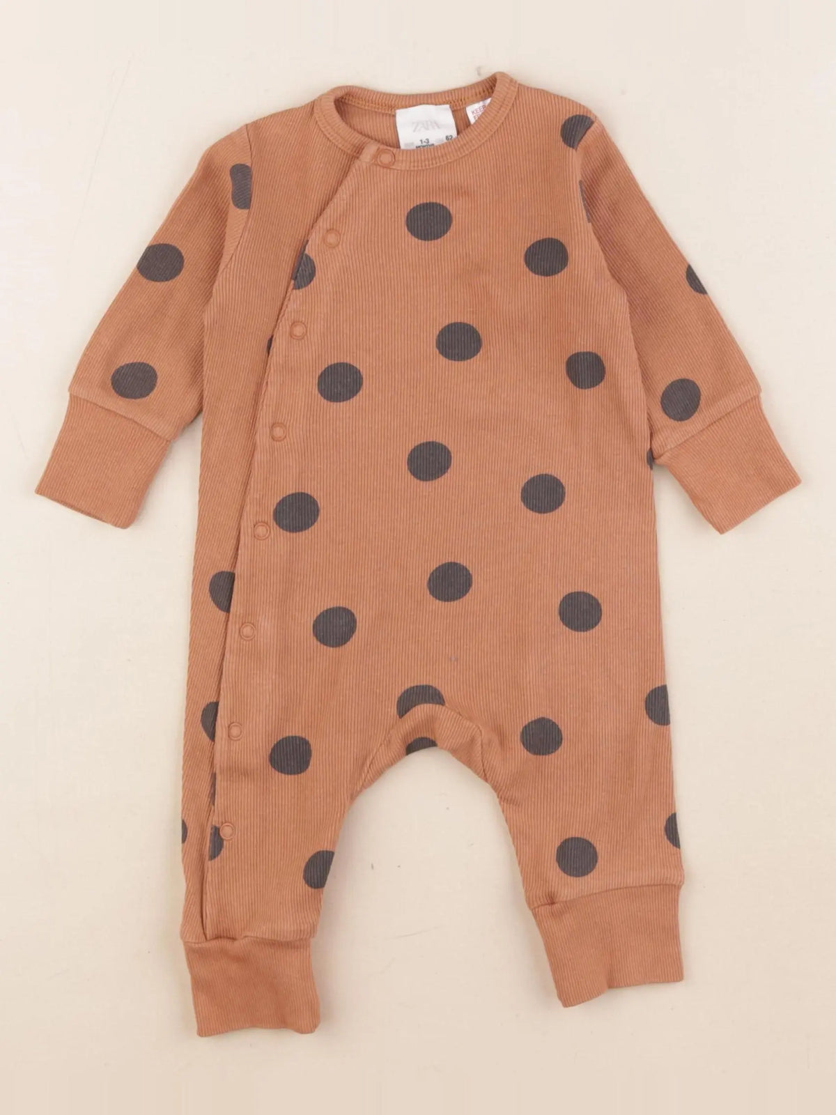 Zara - pyjama coton marron - 1/3 mois