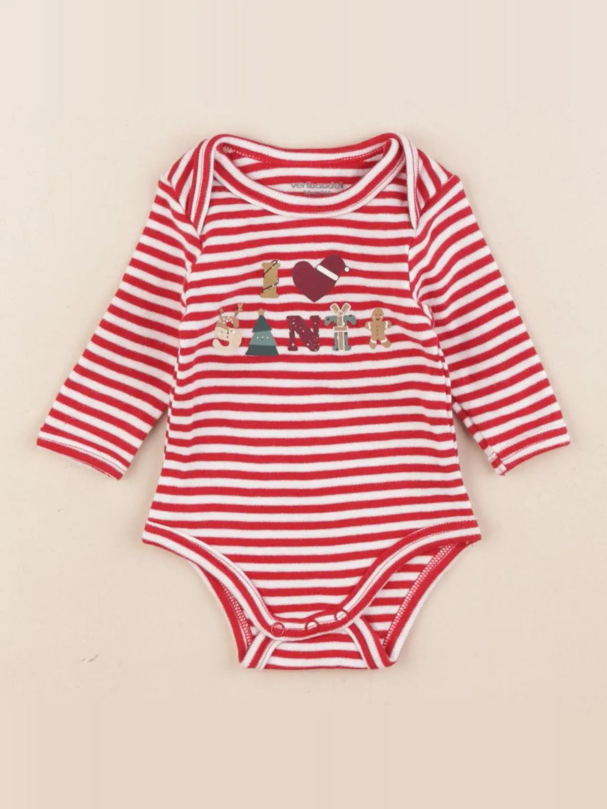 Vertbaudet - body rouge - 1 mois