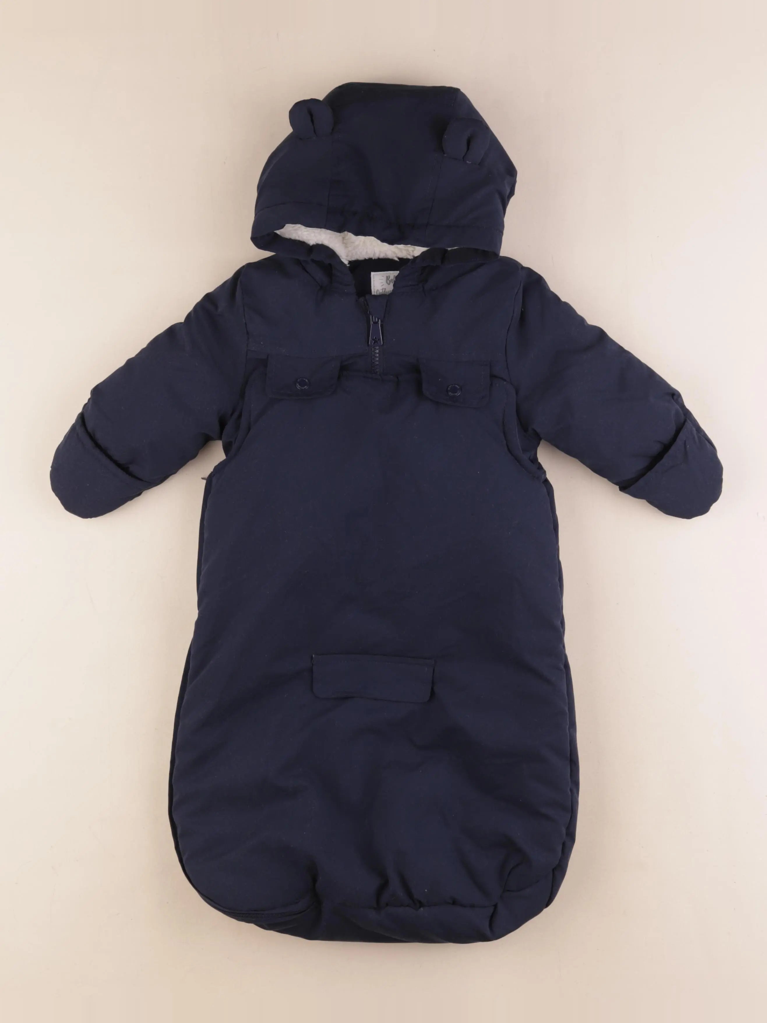 Vertbaudet - combi-pilote bleu, détachable en manteau seul - 3 mois
