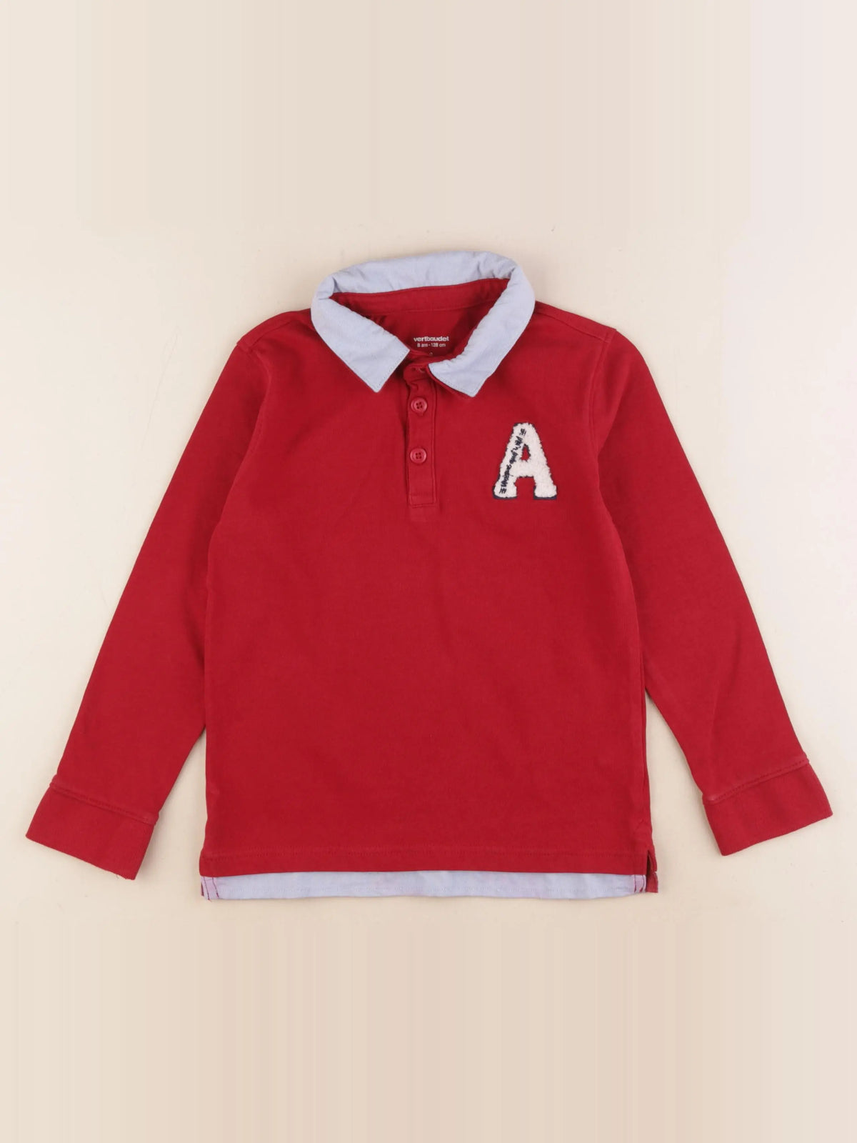 Vertbaudet - polo rouge - 8 ans