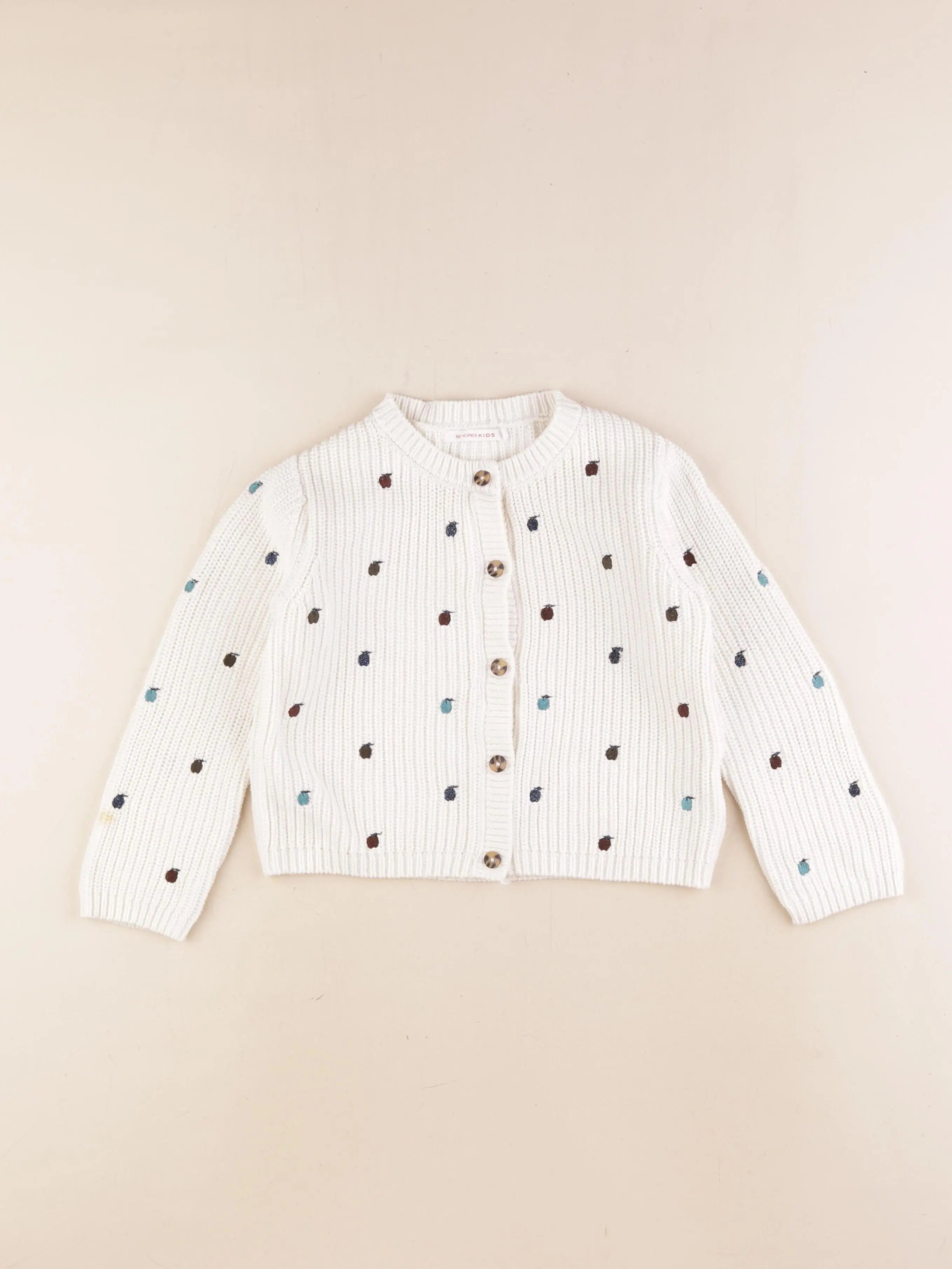 Monoprix - gilet blanc, bleu - 5 ans