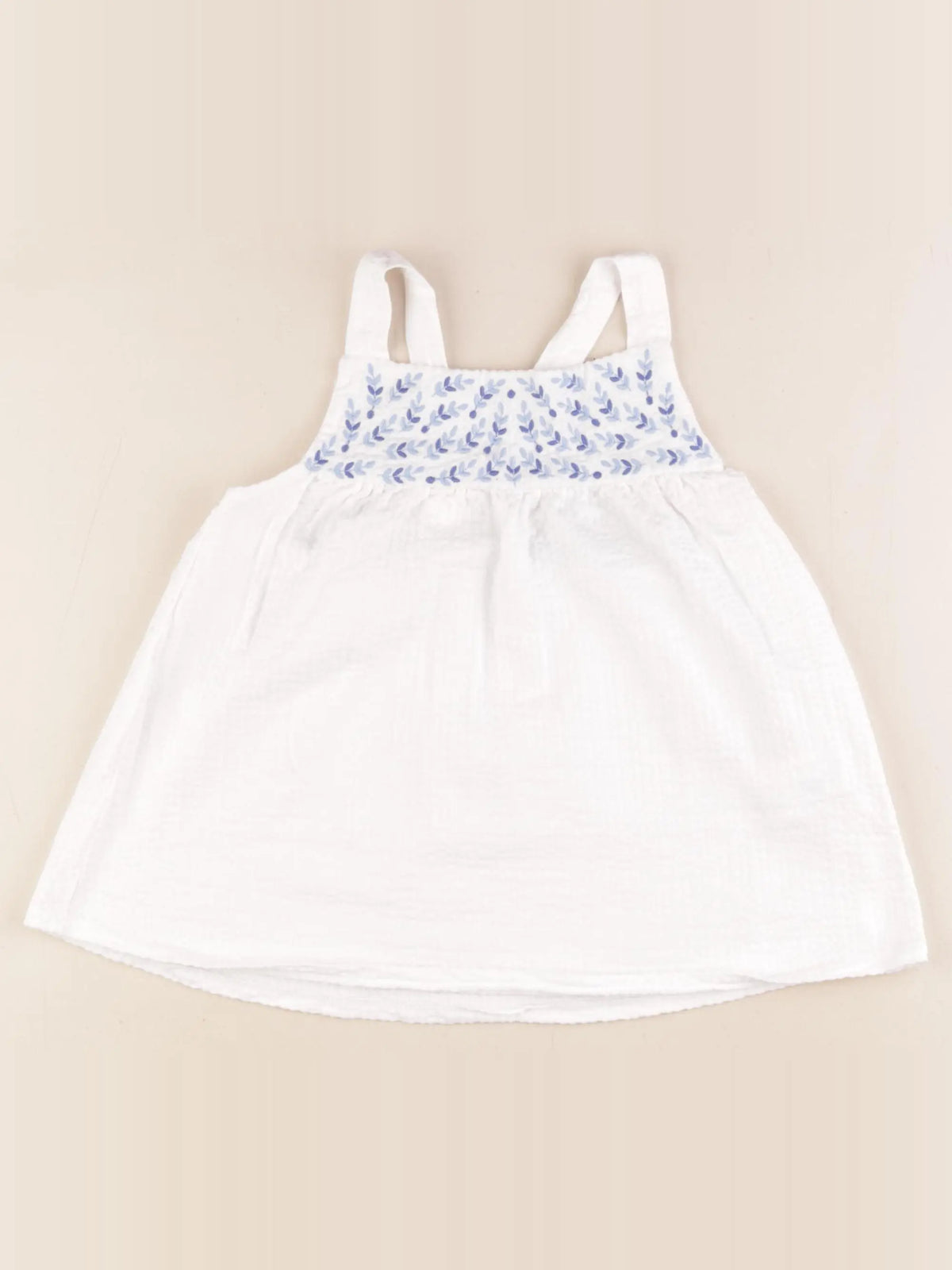 Okaidi - blouse blanc, bleu - 8 ans