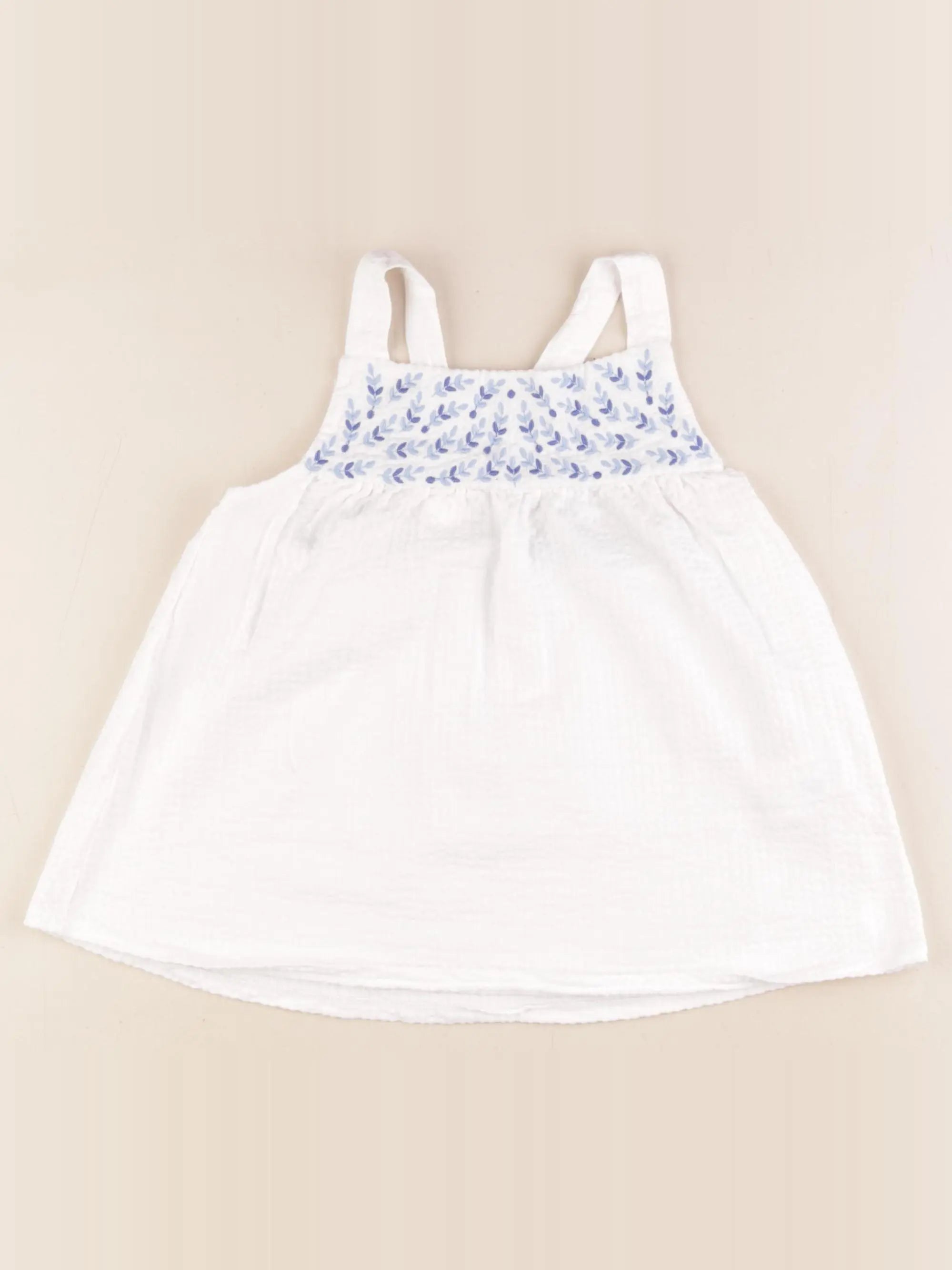 Okaidi - blouse blanc, bleu - 8 ans