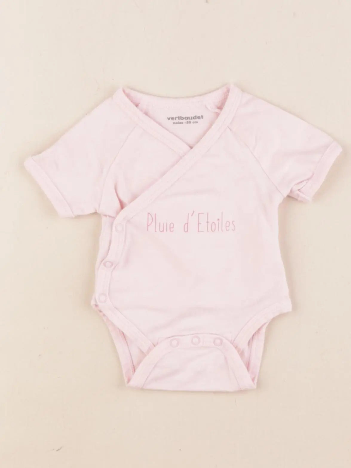 Vertbaudet - body rose - 0 mois