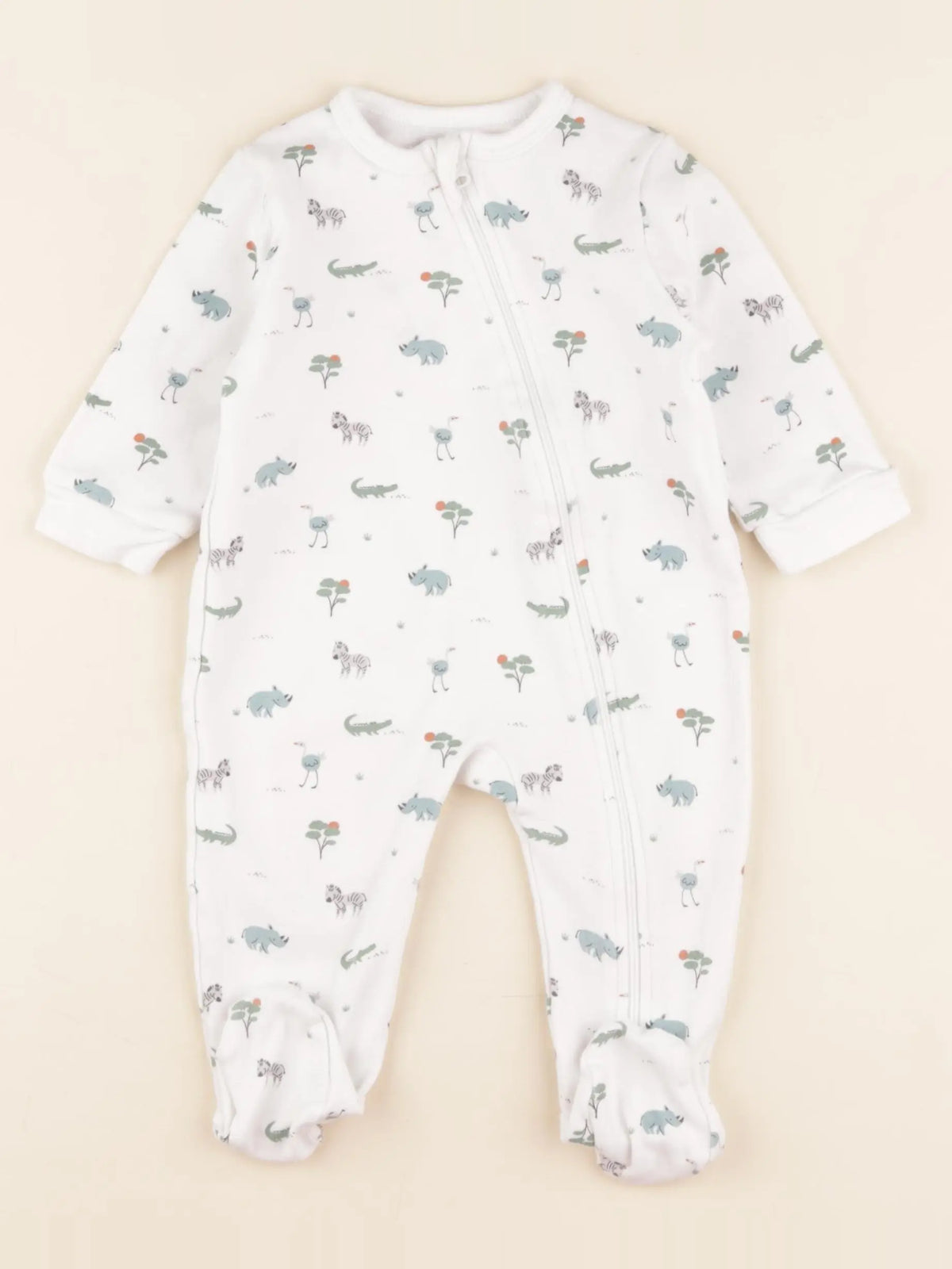 La Redoute - pyjama coton blanc, bleu - 9 mois