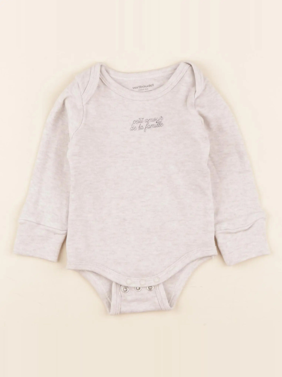 Vertbaudet - body beige - 6 mois