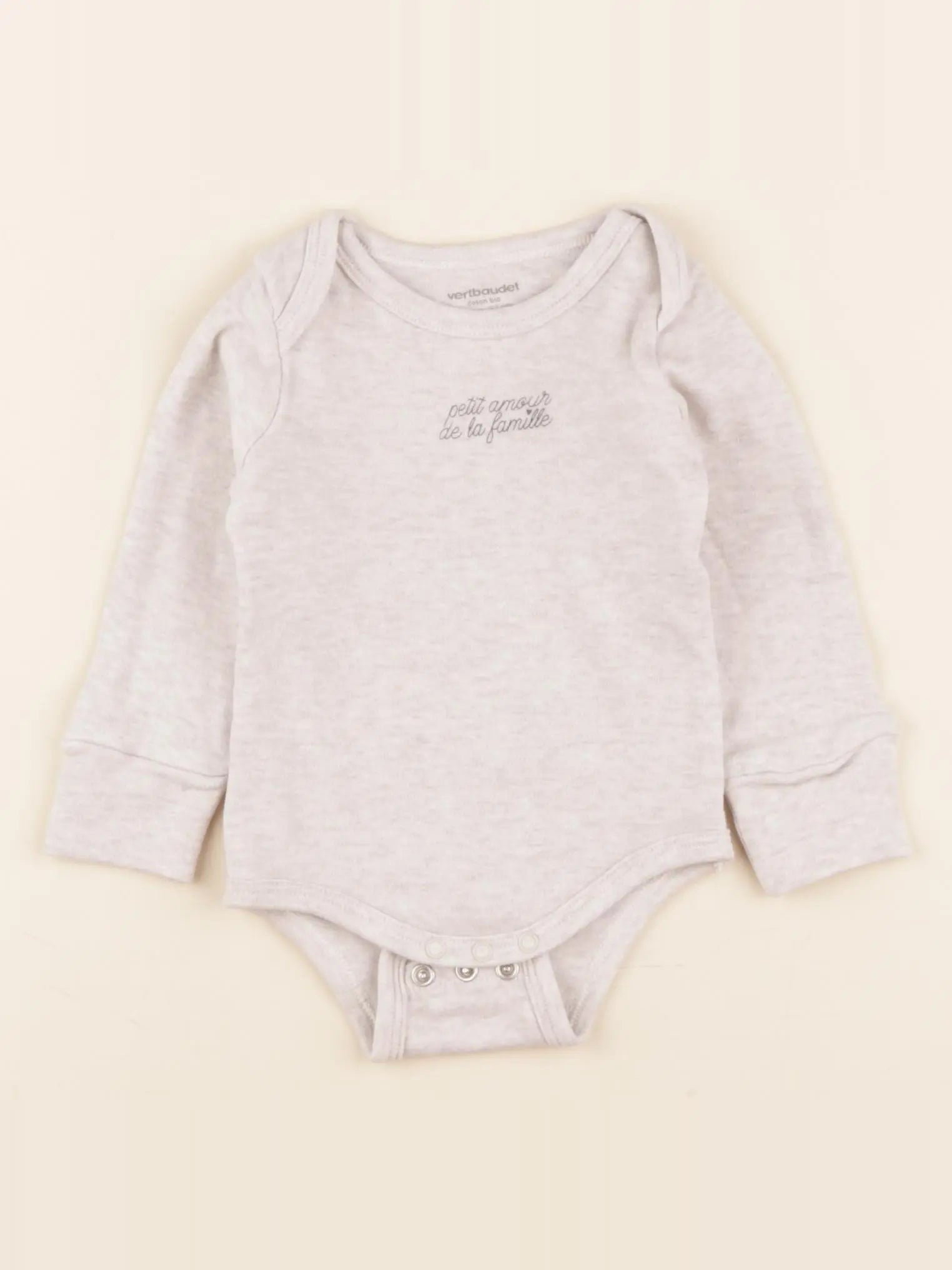 Vertbaudet - body beige - 6 mois