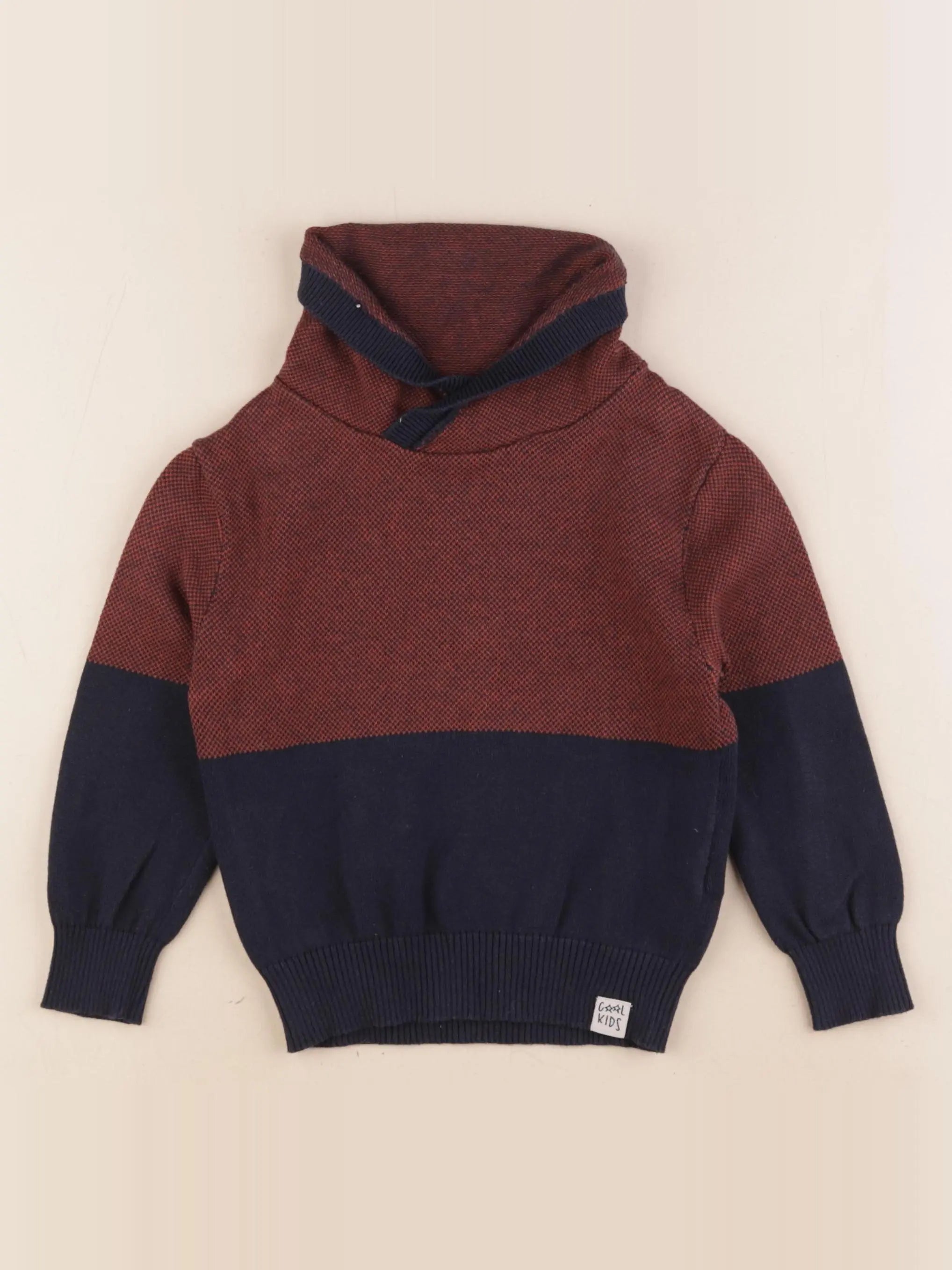 Vertbaudet - pull bleu, rouge - 4 ans