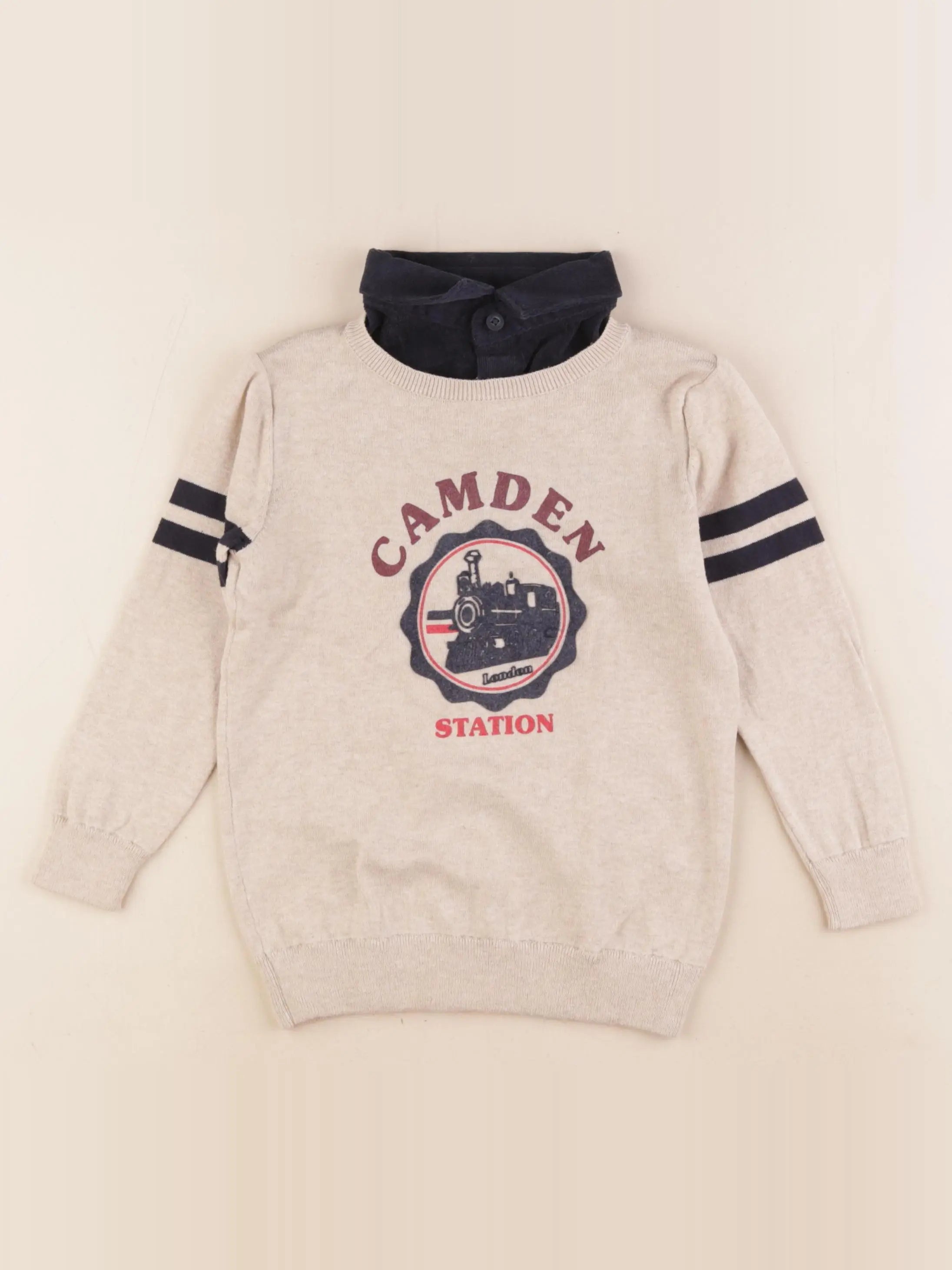 Vertbaudet - pull beige - 4 ans