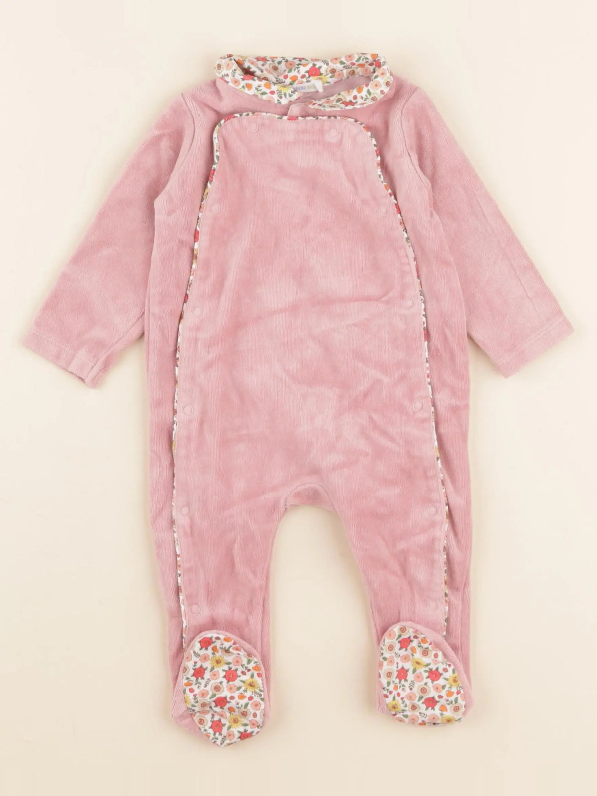 Boutchou - pyjama velours rose - 3 mois