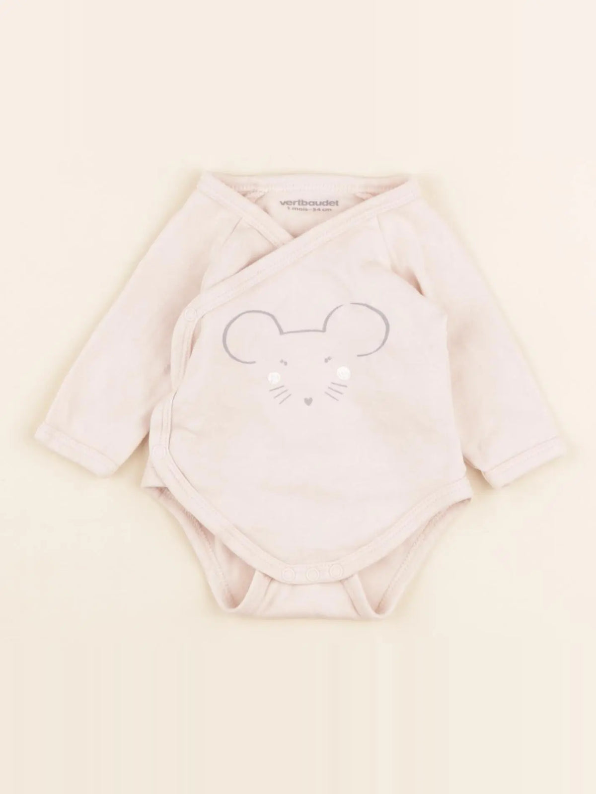 Vertbaudet - body rose - 1 mois