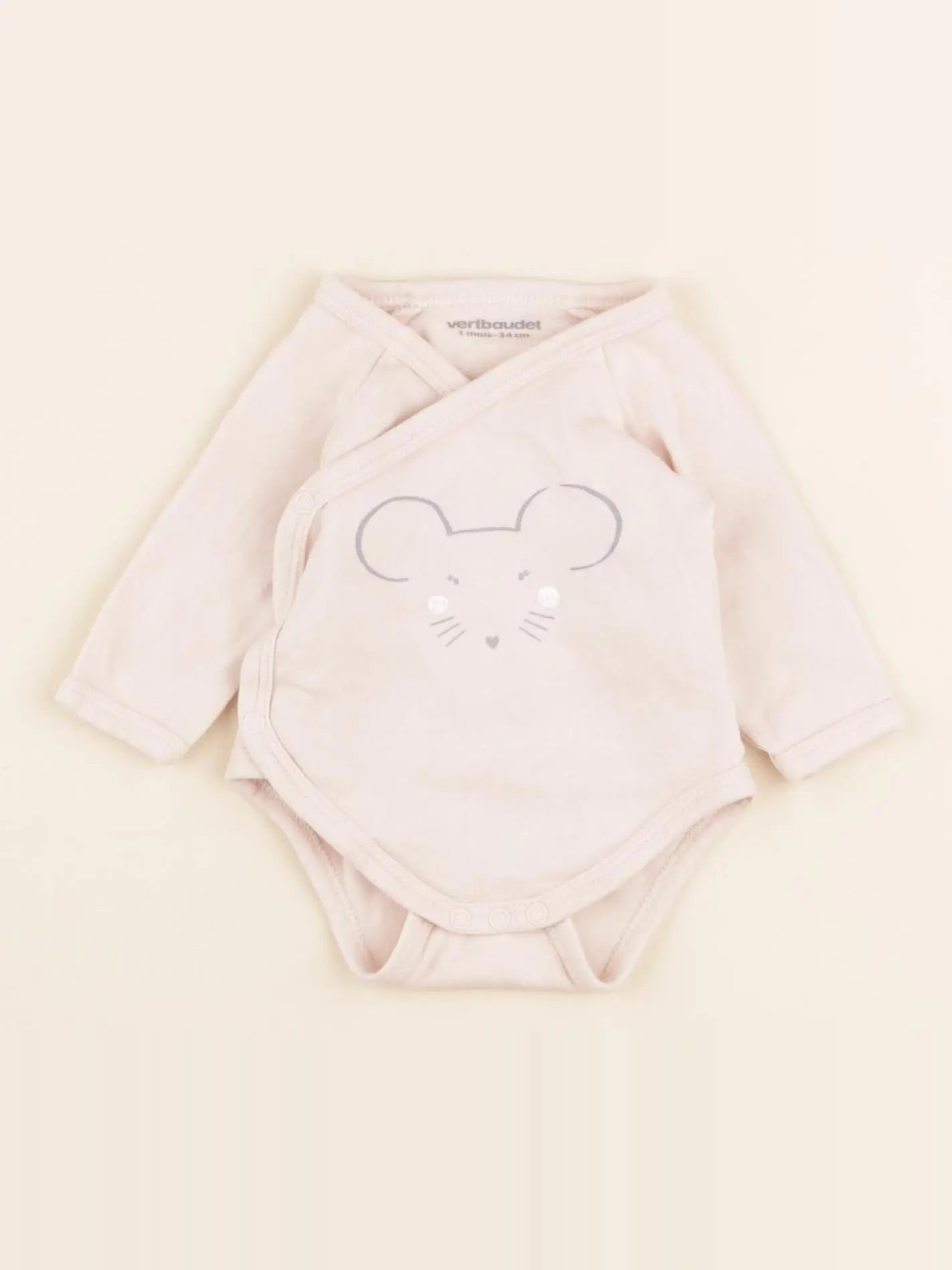 Vertbaudet - body rose - 1 mois