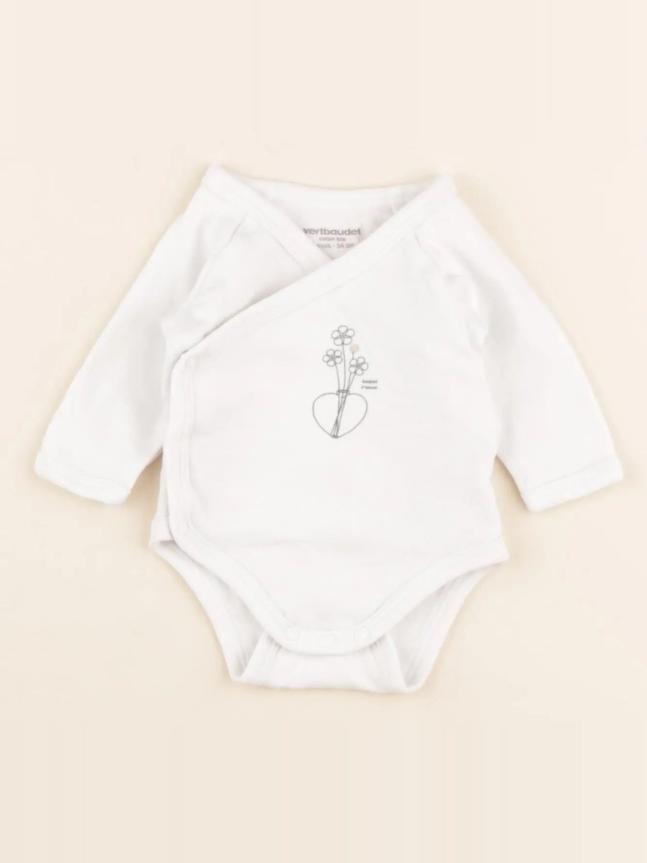 Vertbaudet - body blanc - 1 mois