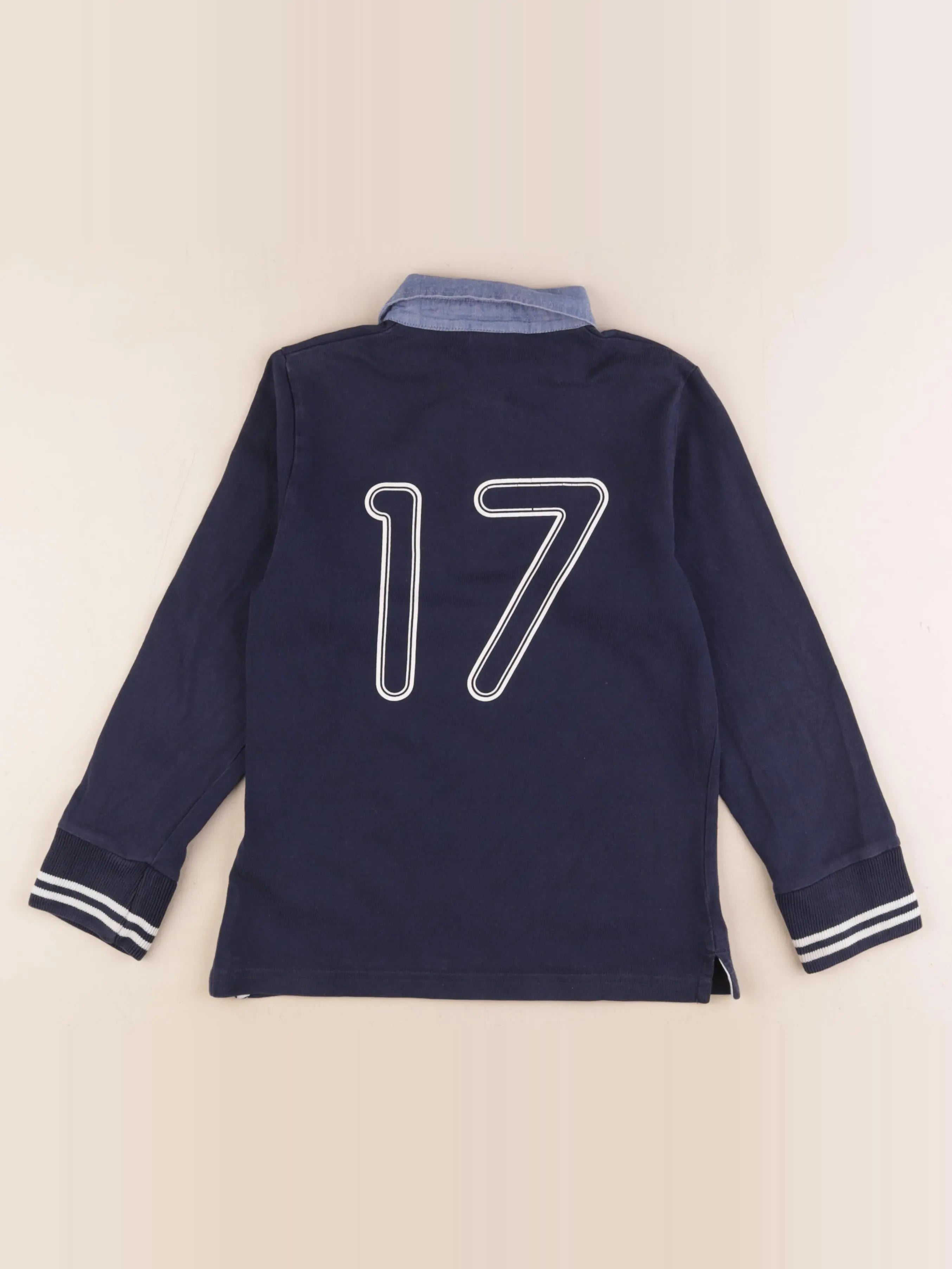 Cyrillus - polo imprimé au dos bleu - 8 ans