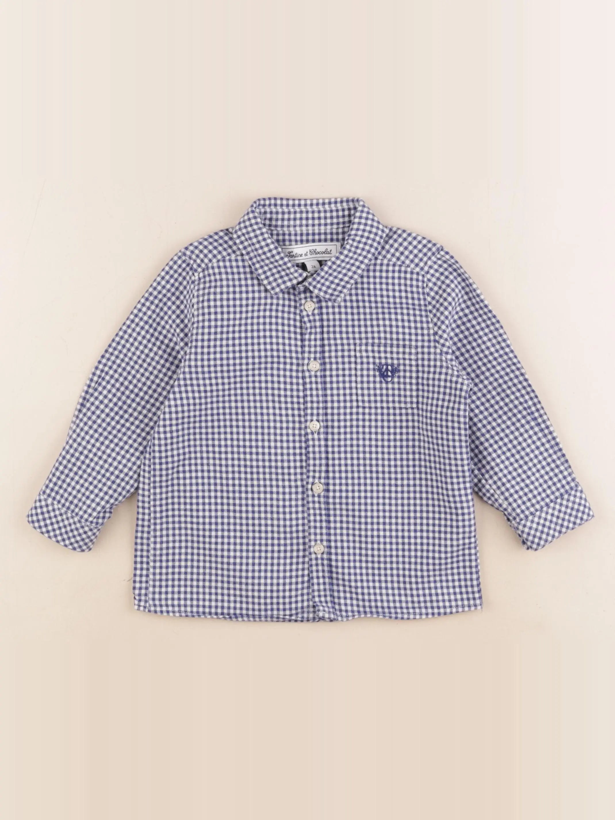 Tartine & Chocolat - chemise bleu, blanc - 2 ans