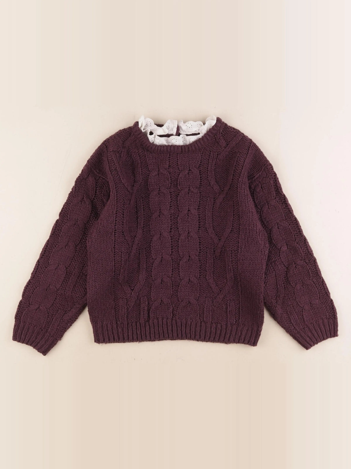 Vertbaudet - pull violet - 8 ans