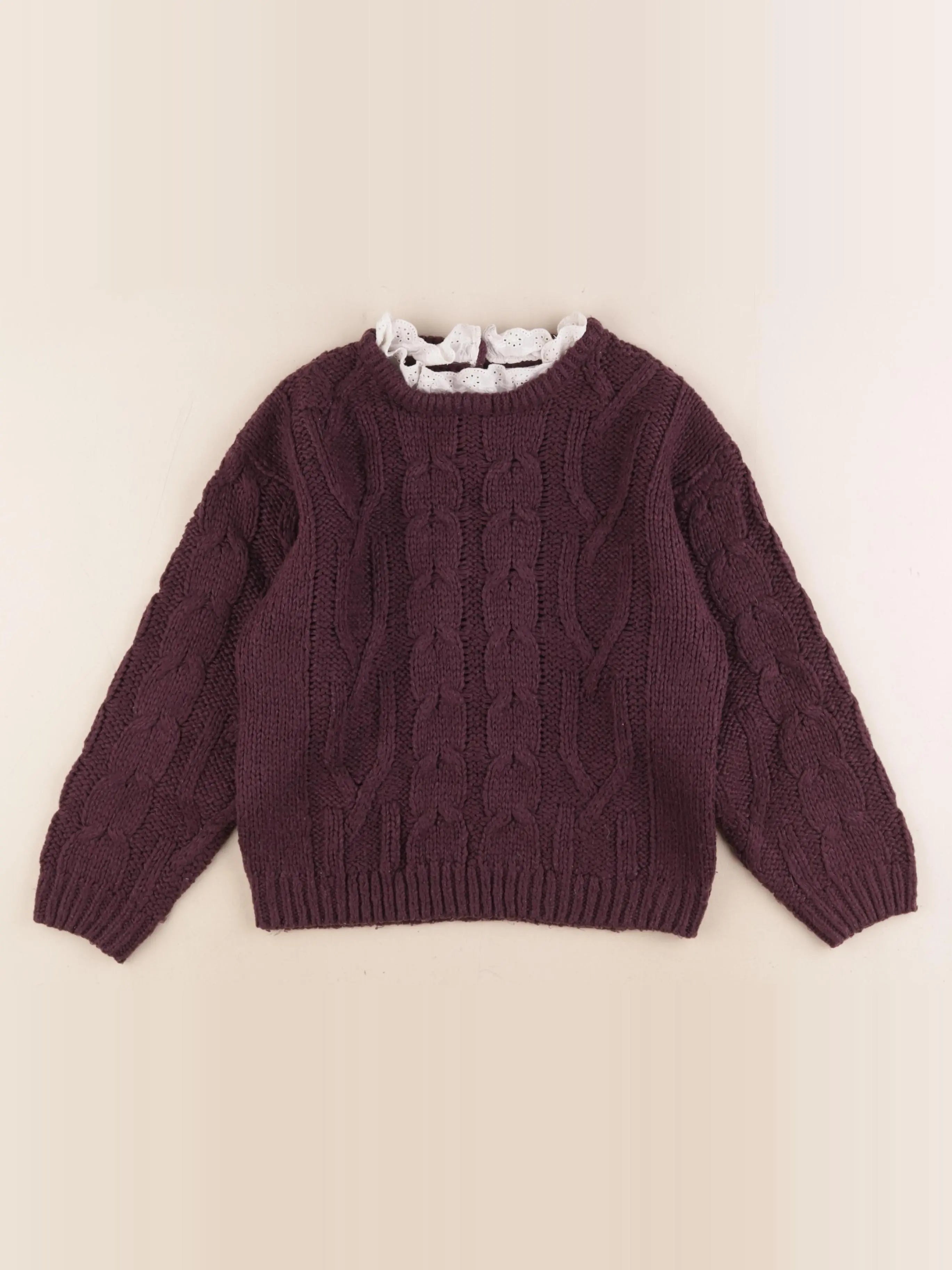 Vertbaudet - pull violet - 8 ans