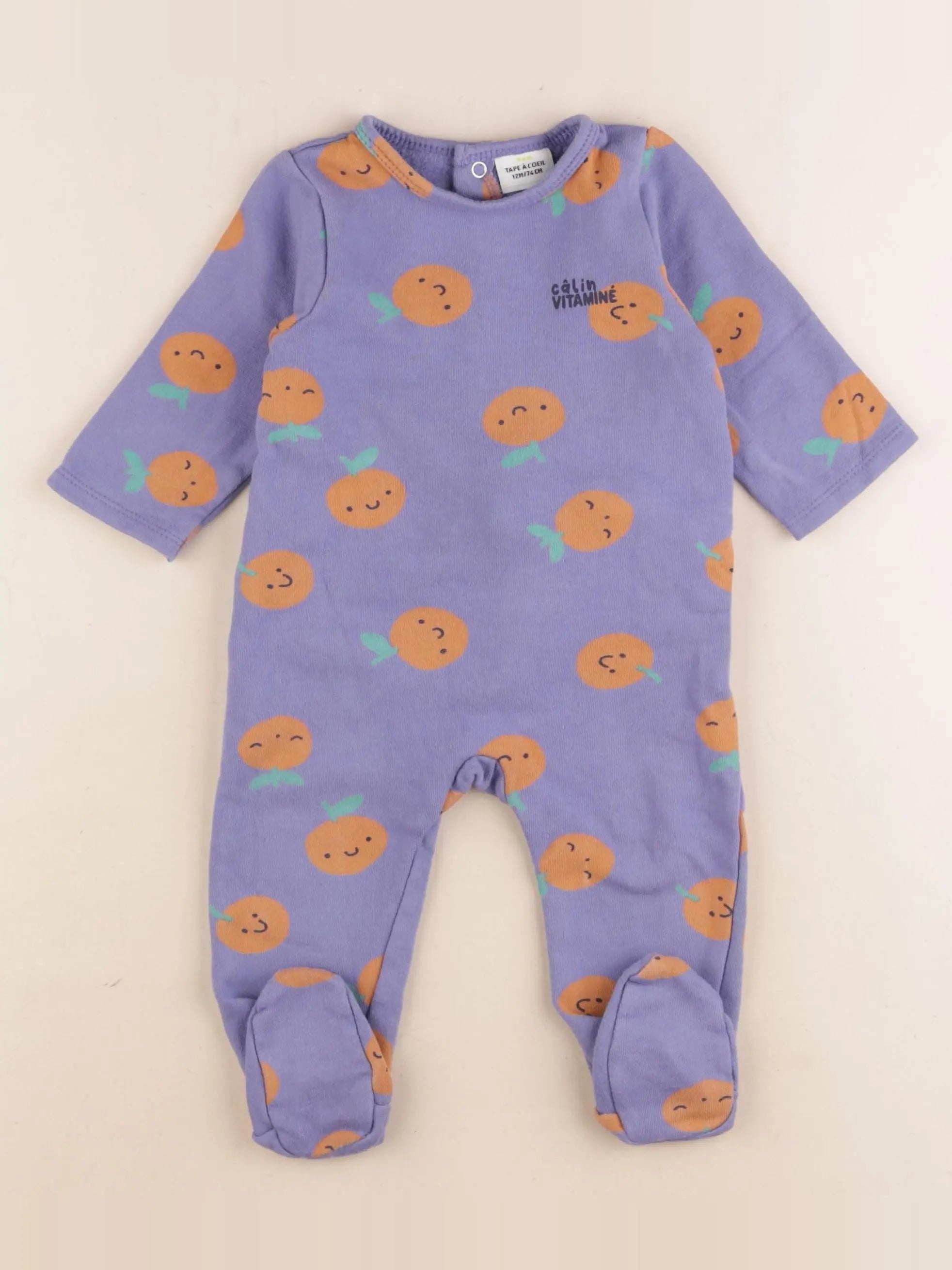 Tape à l'oeil - pyjama coton bleu - 12 mois