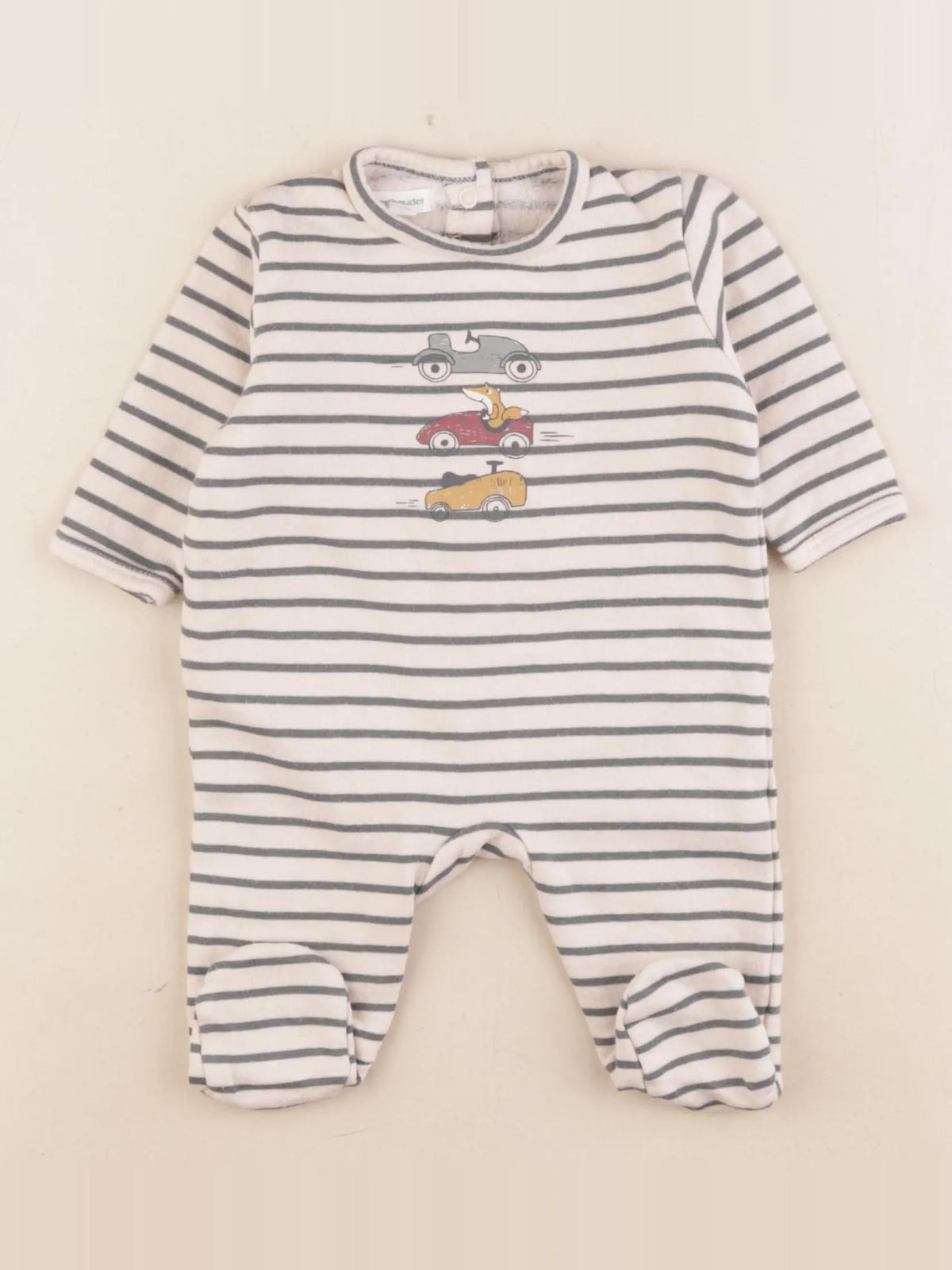 Vertbaudet - pyjama coton beige - 3 mois