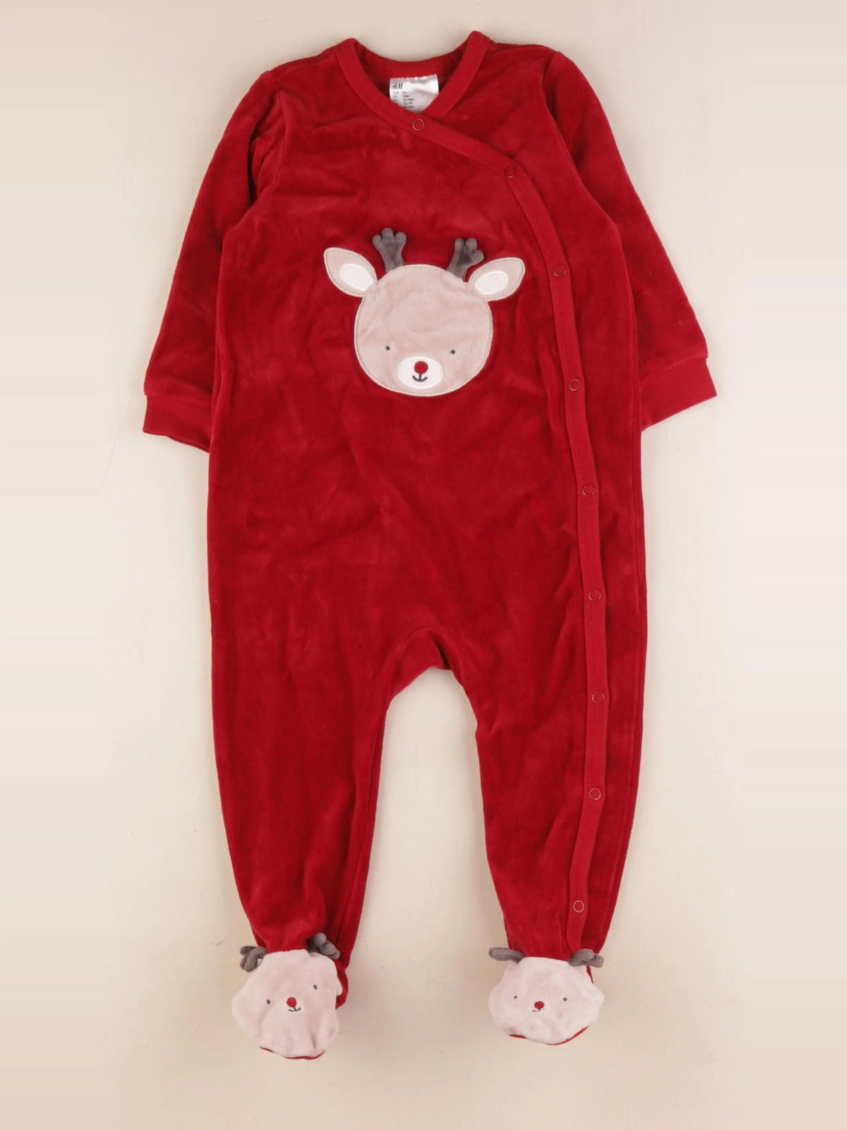 H&M - pyjama velours rouge - 12/18 mois