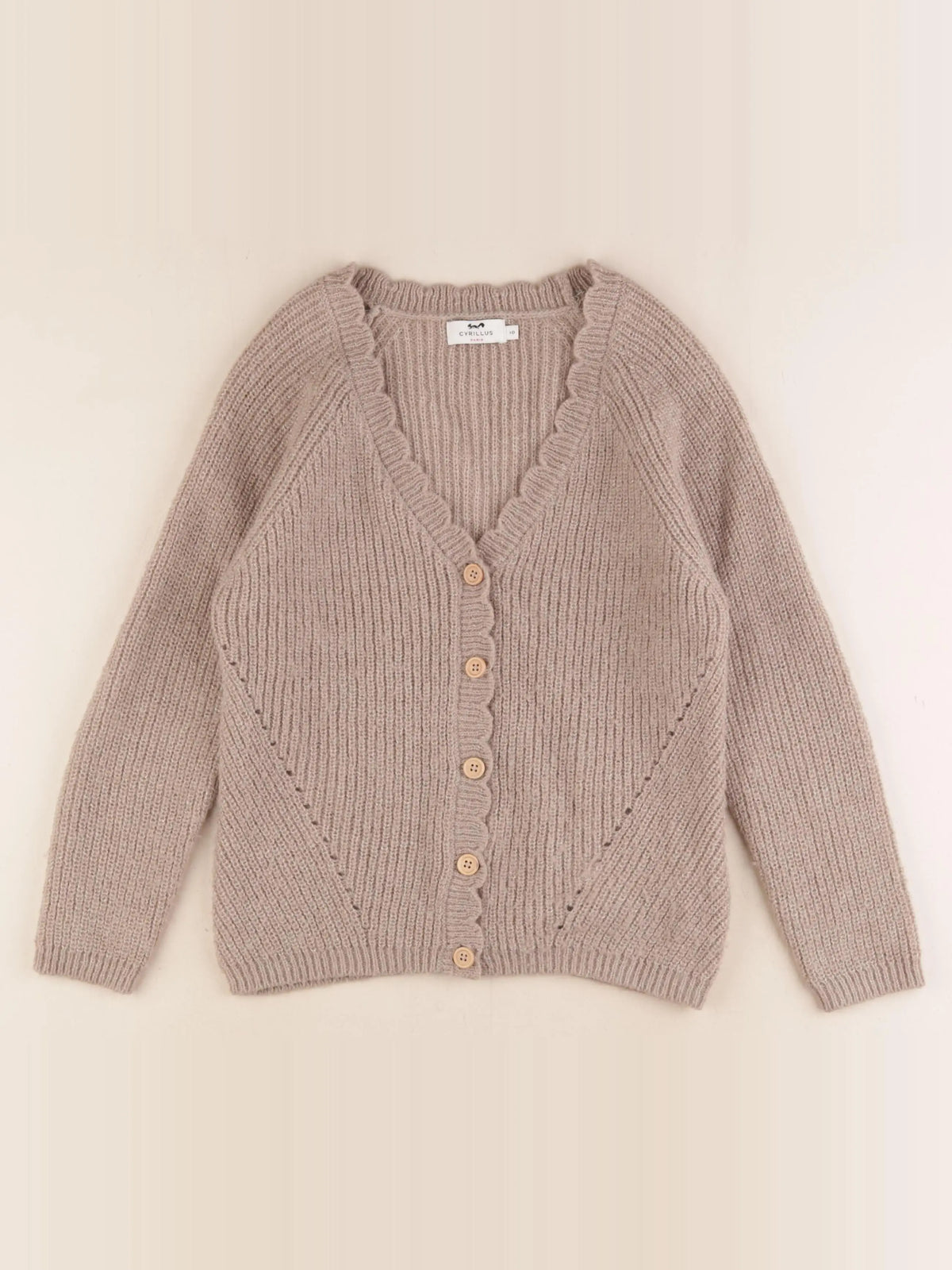 Cyrillus - gilet marron, or - 10 ans