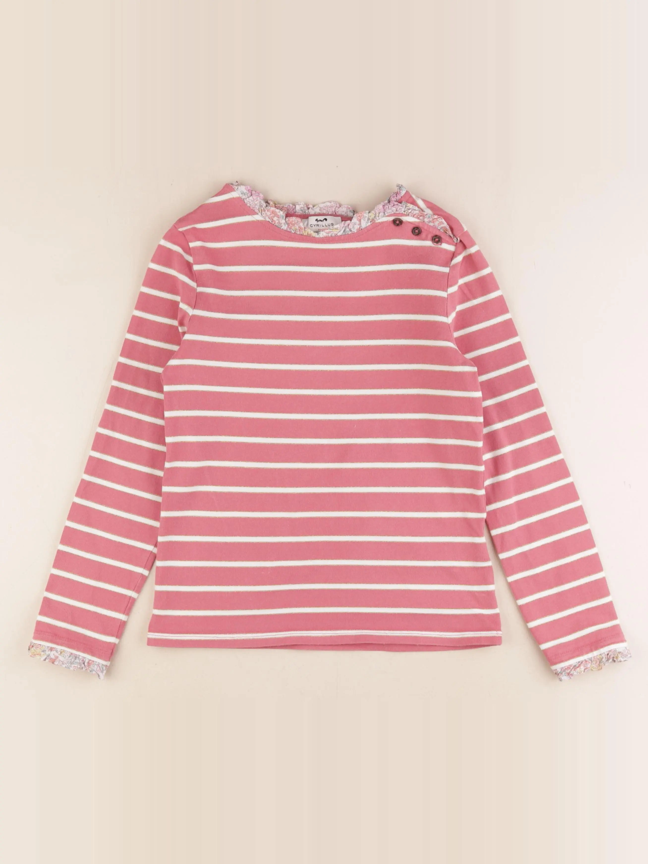 Cyrillus - tee-shirt rose - 10 ans