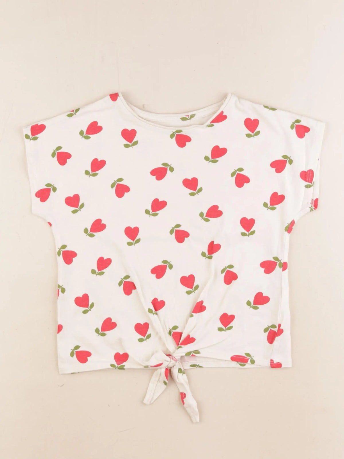 Vertbaudet - tee-shirt beige, rouge - 5 ans