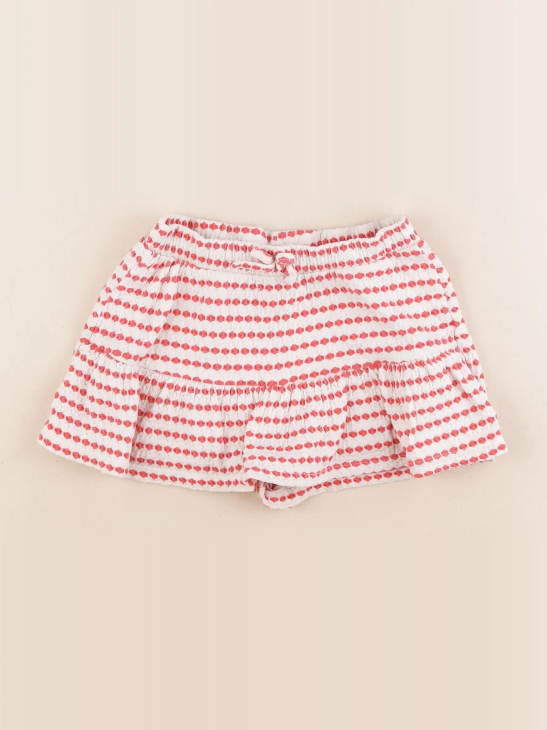 Zara - jupe short blanc, rouge - 3/4 ans