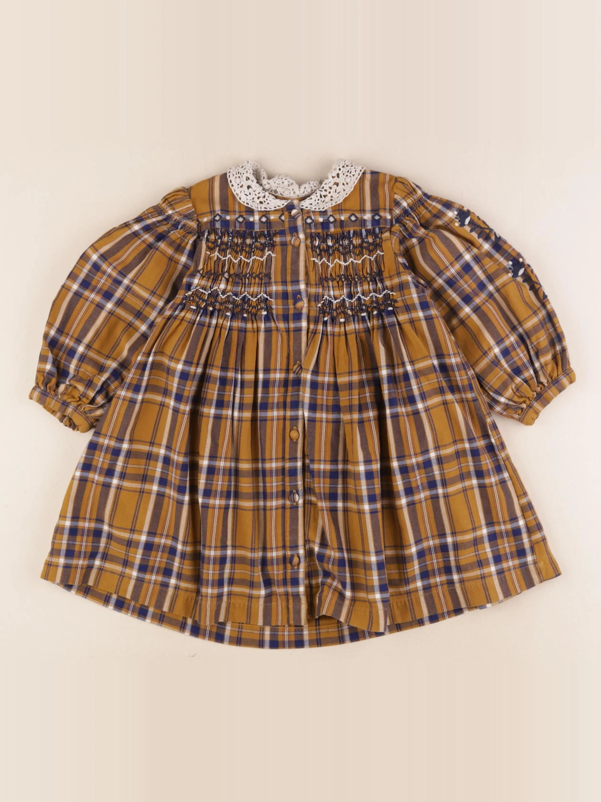 Petit Sézane  - robe marron, bleu - 3 ans