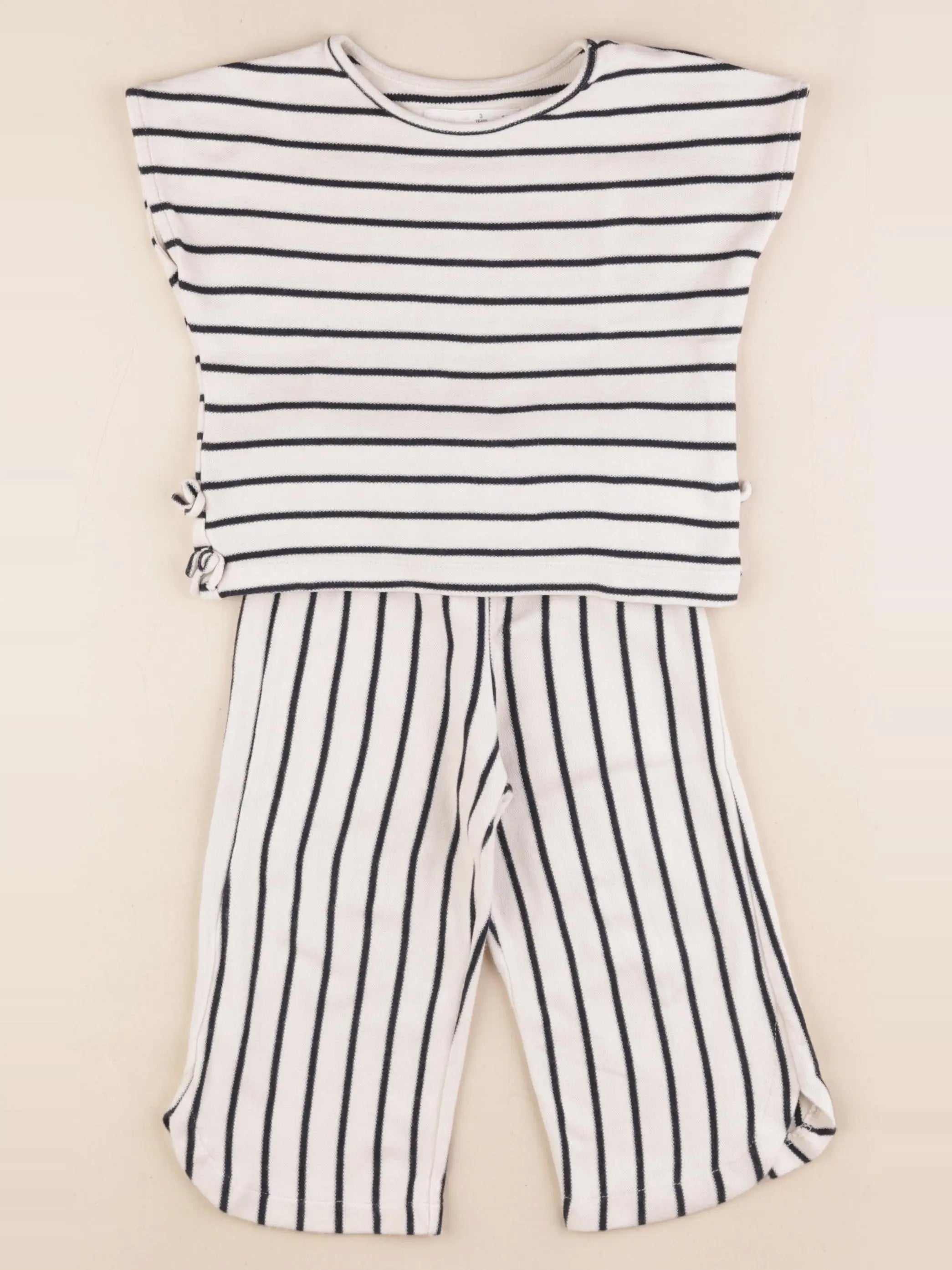 Zara - ensemble blanc, bleu - 3 ans