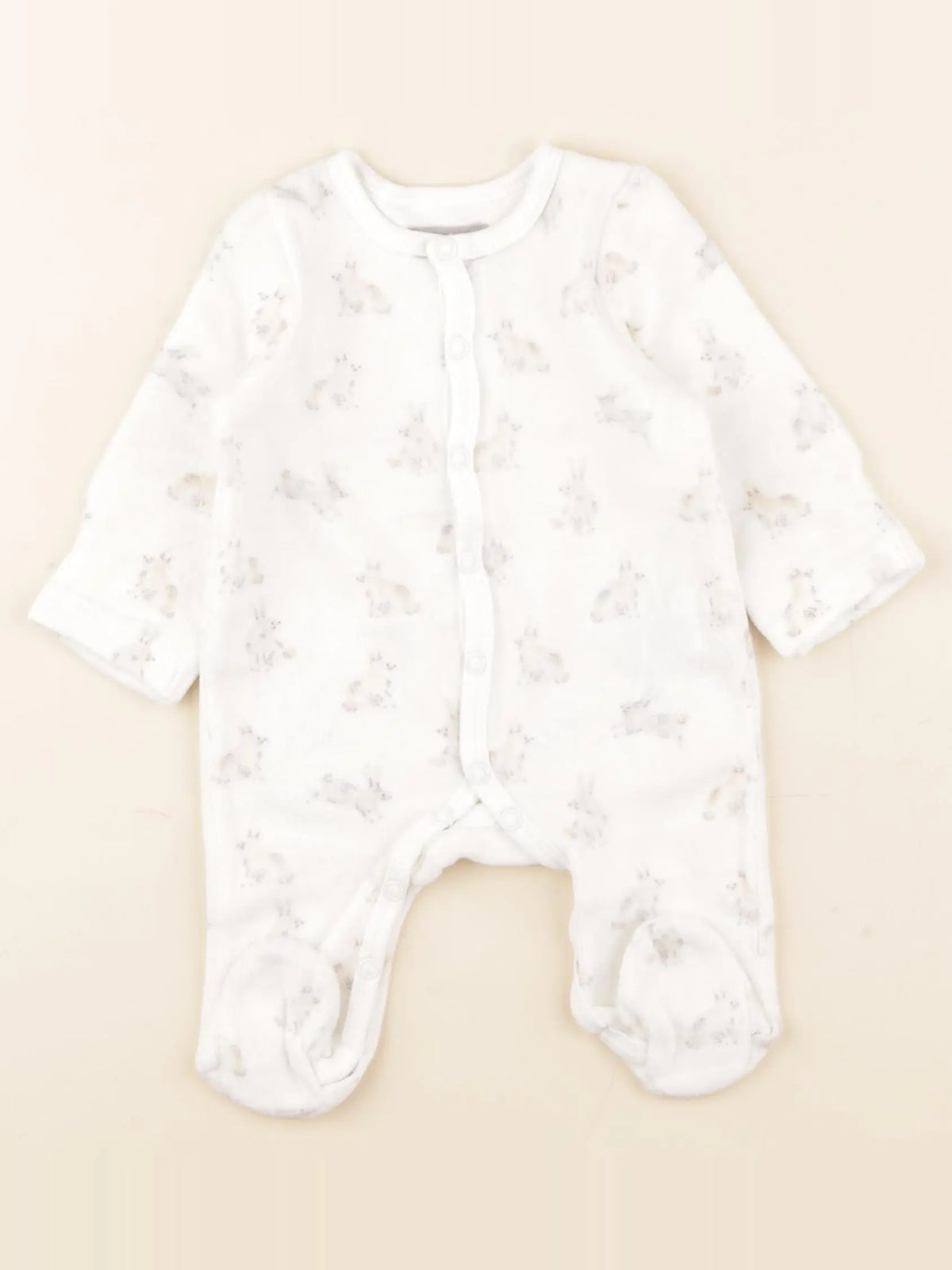 Boutchou - pyjama velours beige - 1 mois