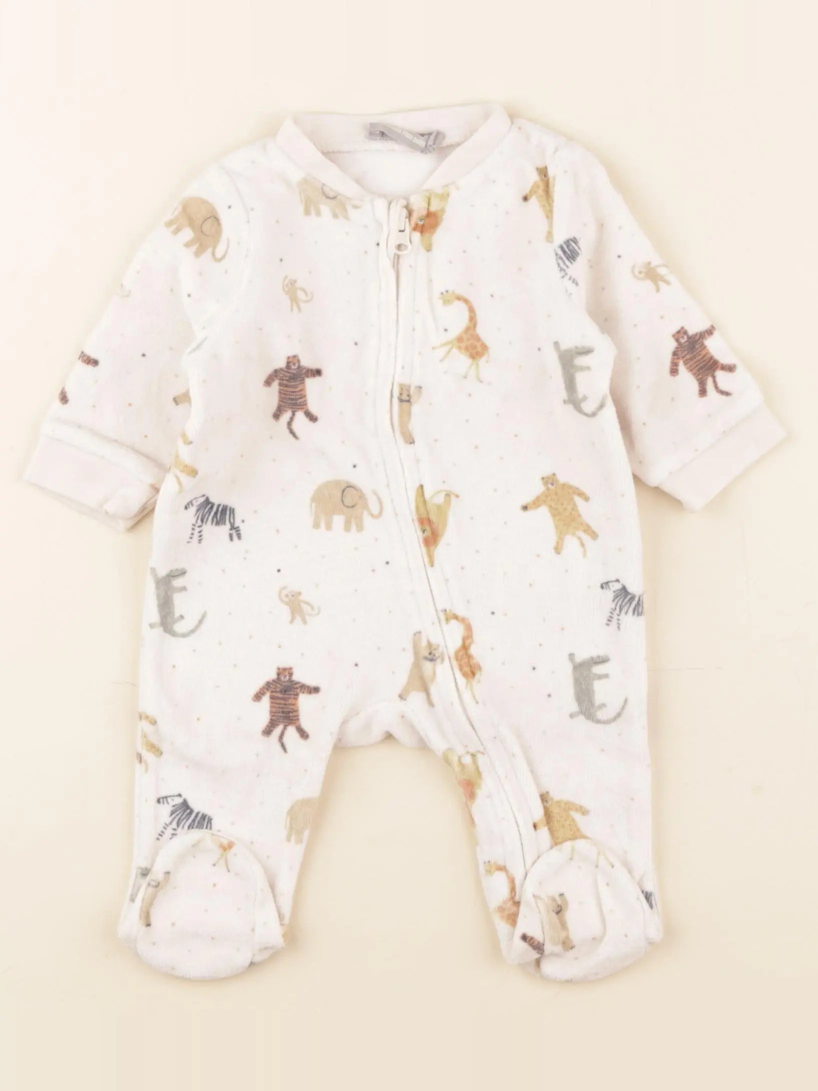 Boutchou - pyjama velours beige - 1 mois
