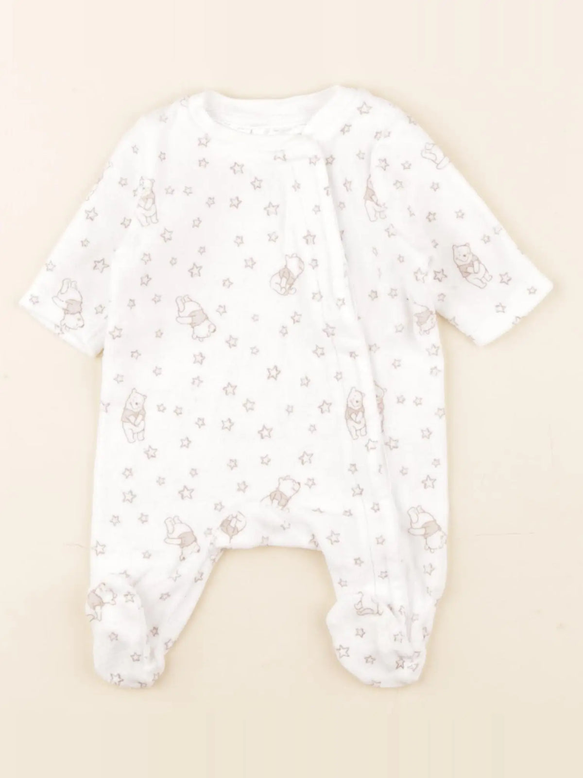 H&M - pyjama velours blanc - 0/1 mois